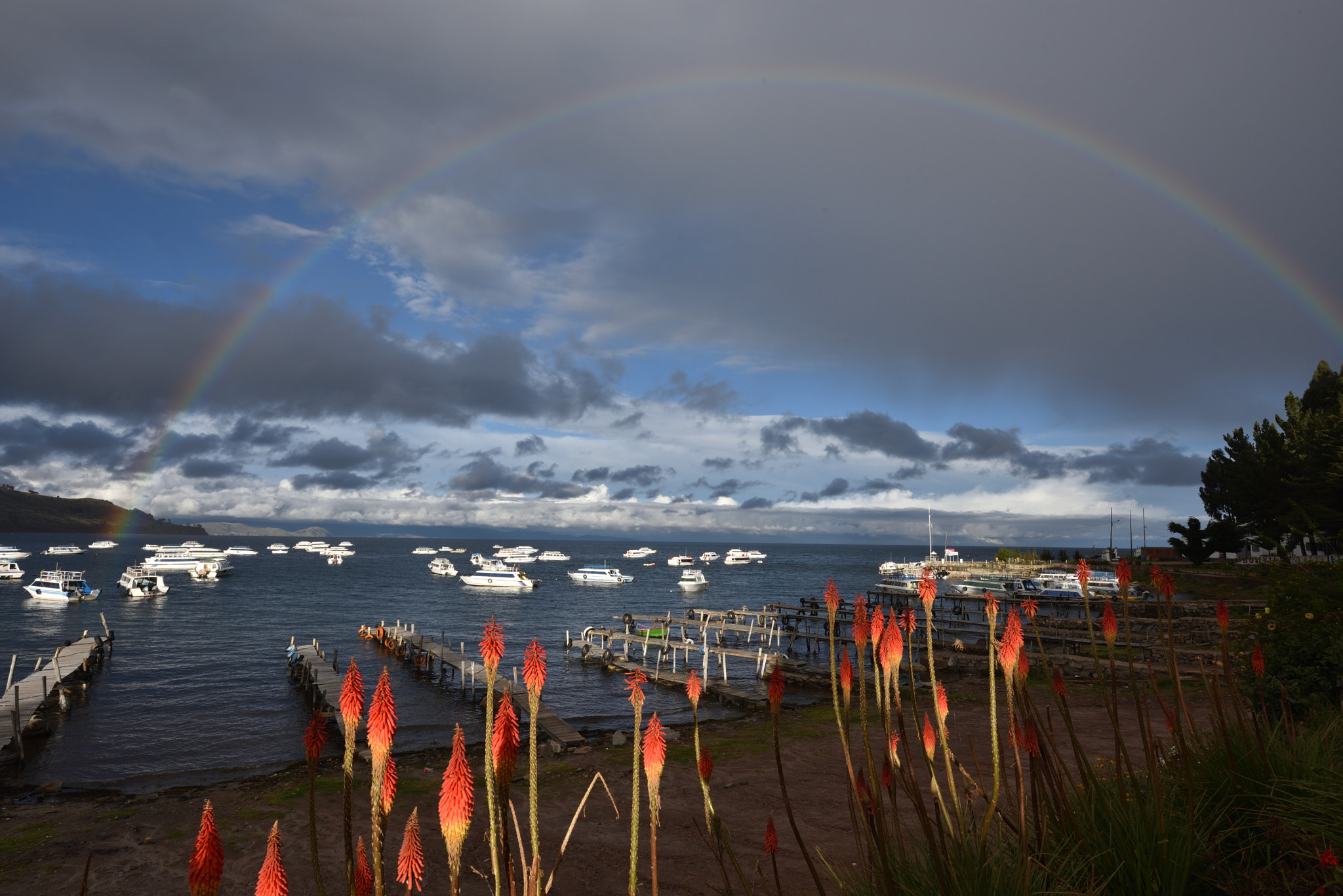 Nikon D750 + Nikon AF-S Nikkor 14-24mm F2.8G ED sample photo. Titicaca lake rainbow photography