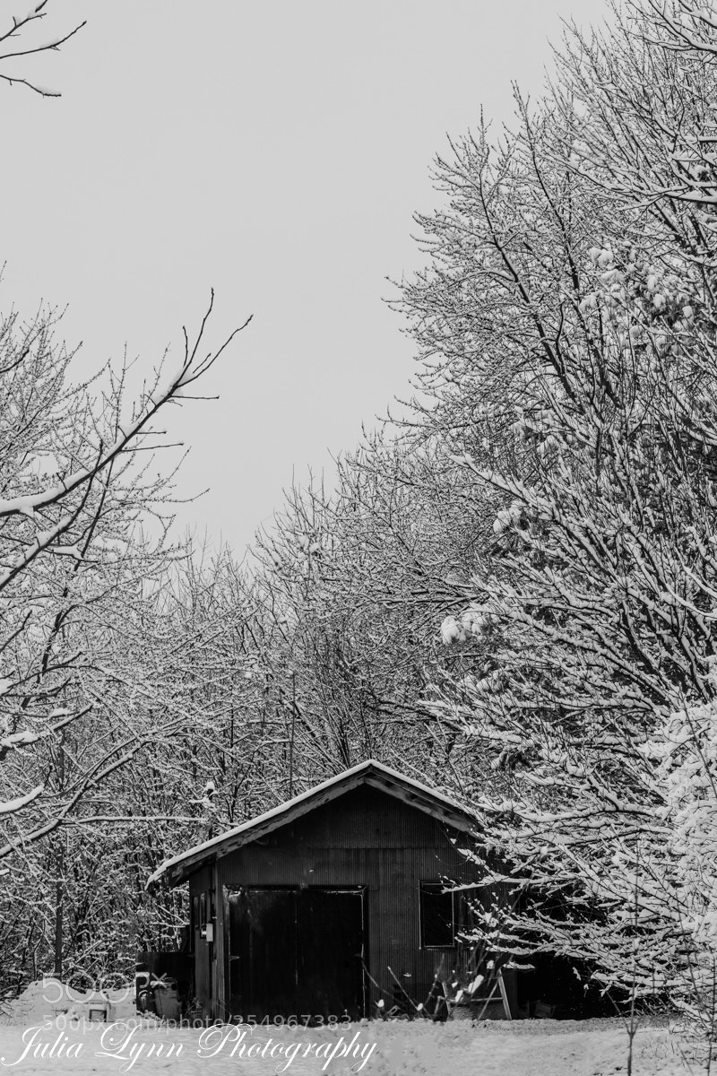 Nikon D3300 sample photo. Snowy barn photography