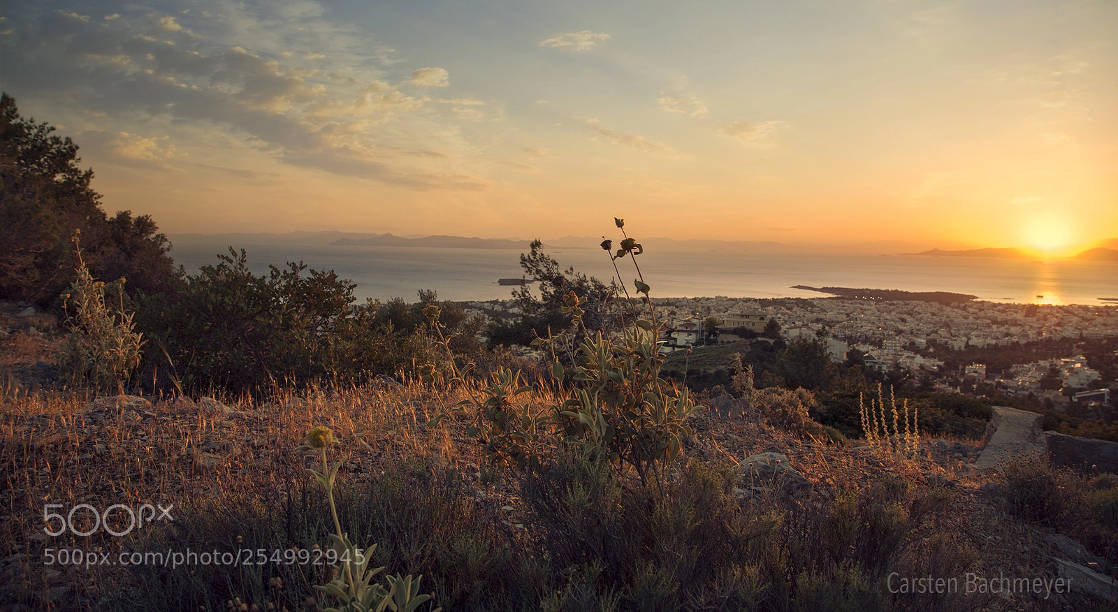 Canon EOS 5D Mark II sample photo. Sunset over voula,greece photography