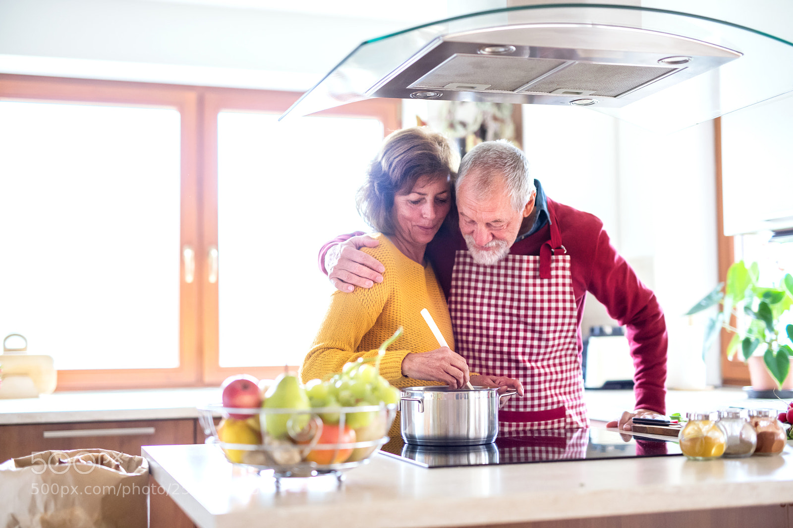Nikon D5 sample photo. Senior couple preparing food photography