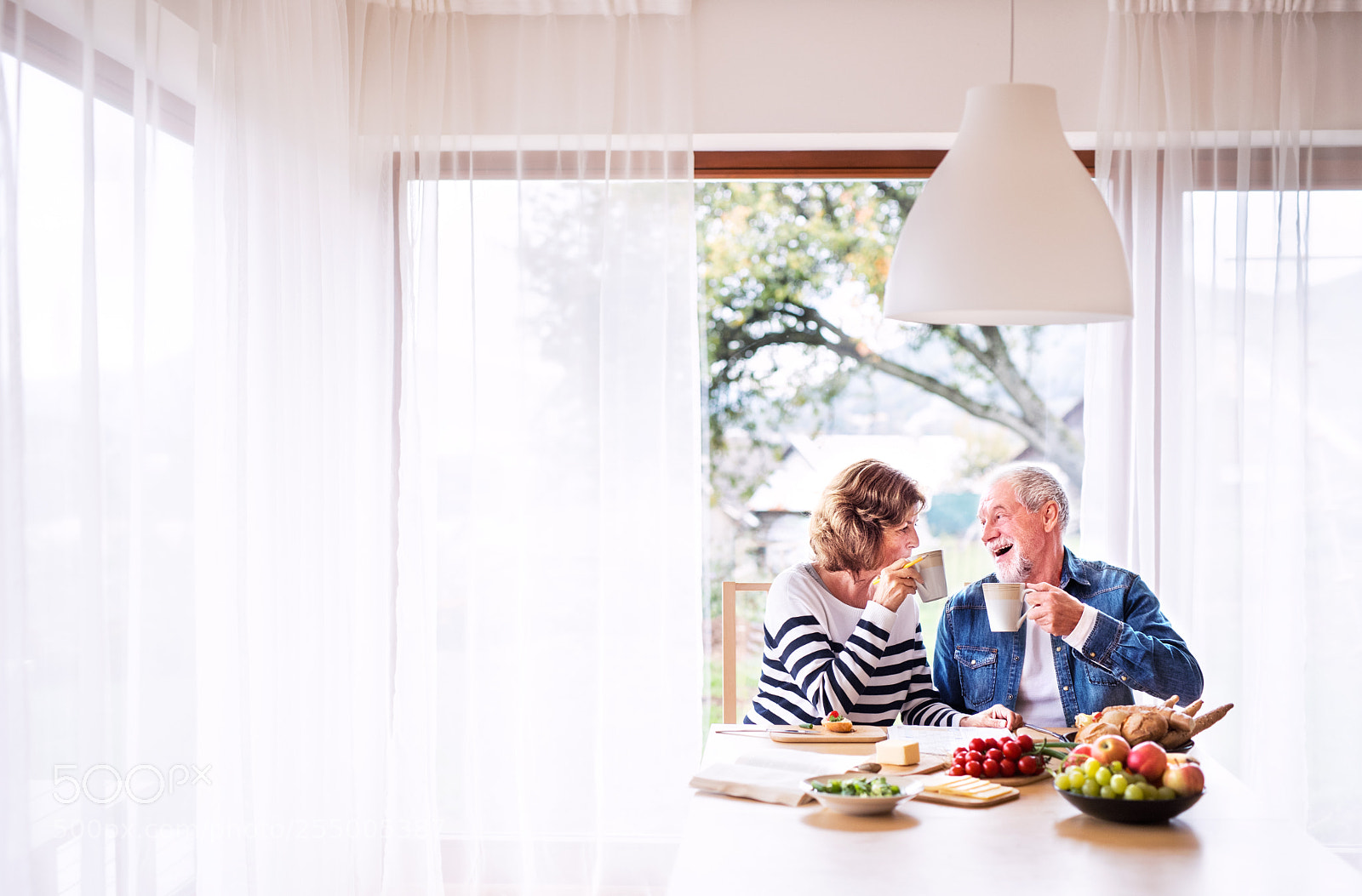 Nikon D5 sample photo. Senior couple eating breakfast photography