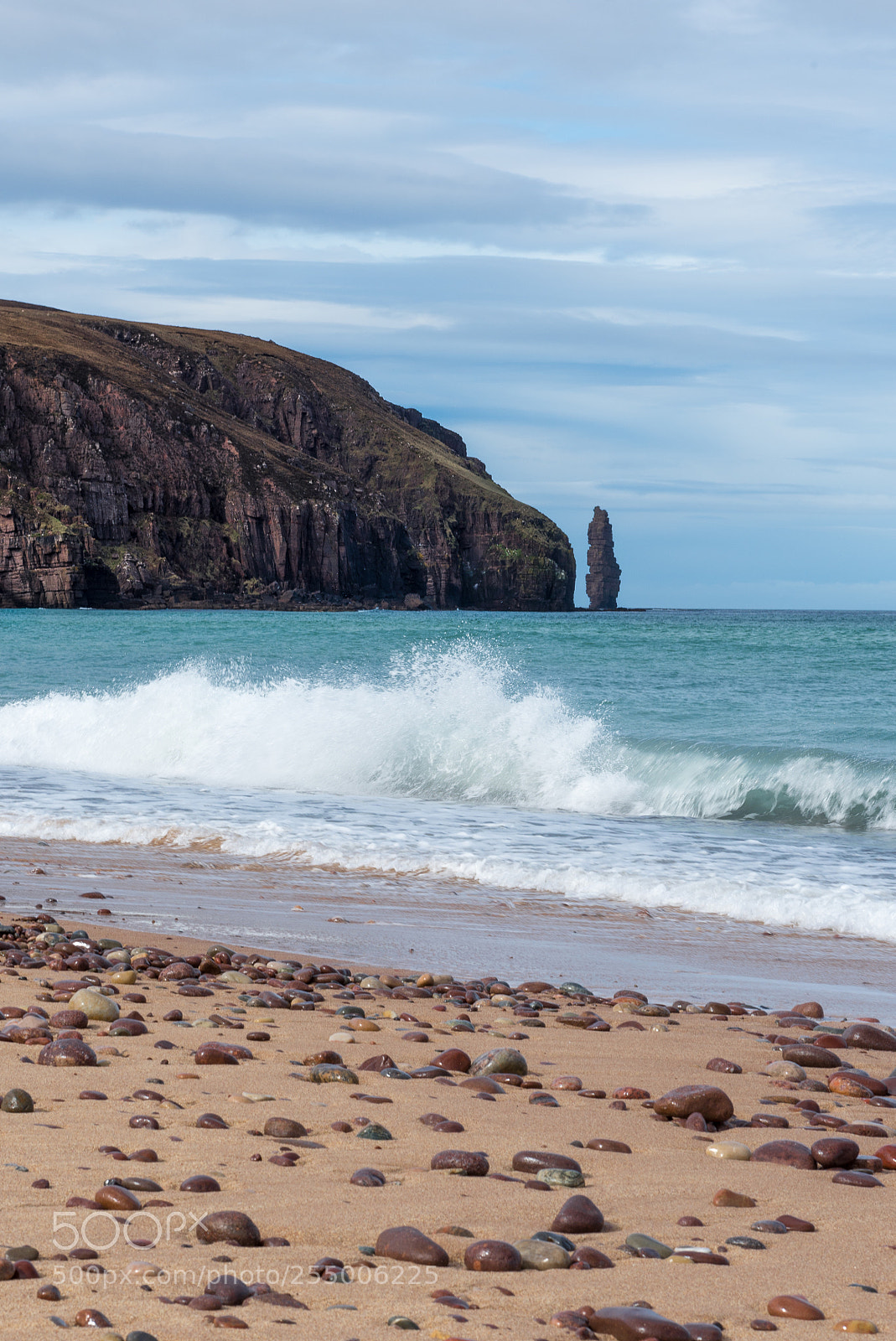Nikon D610 sample photo. Sandwood bay stack, scotland photography