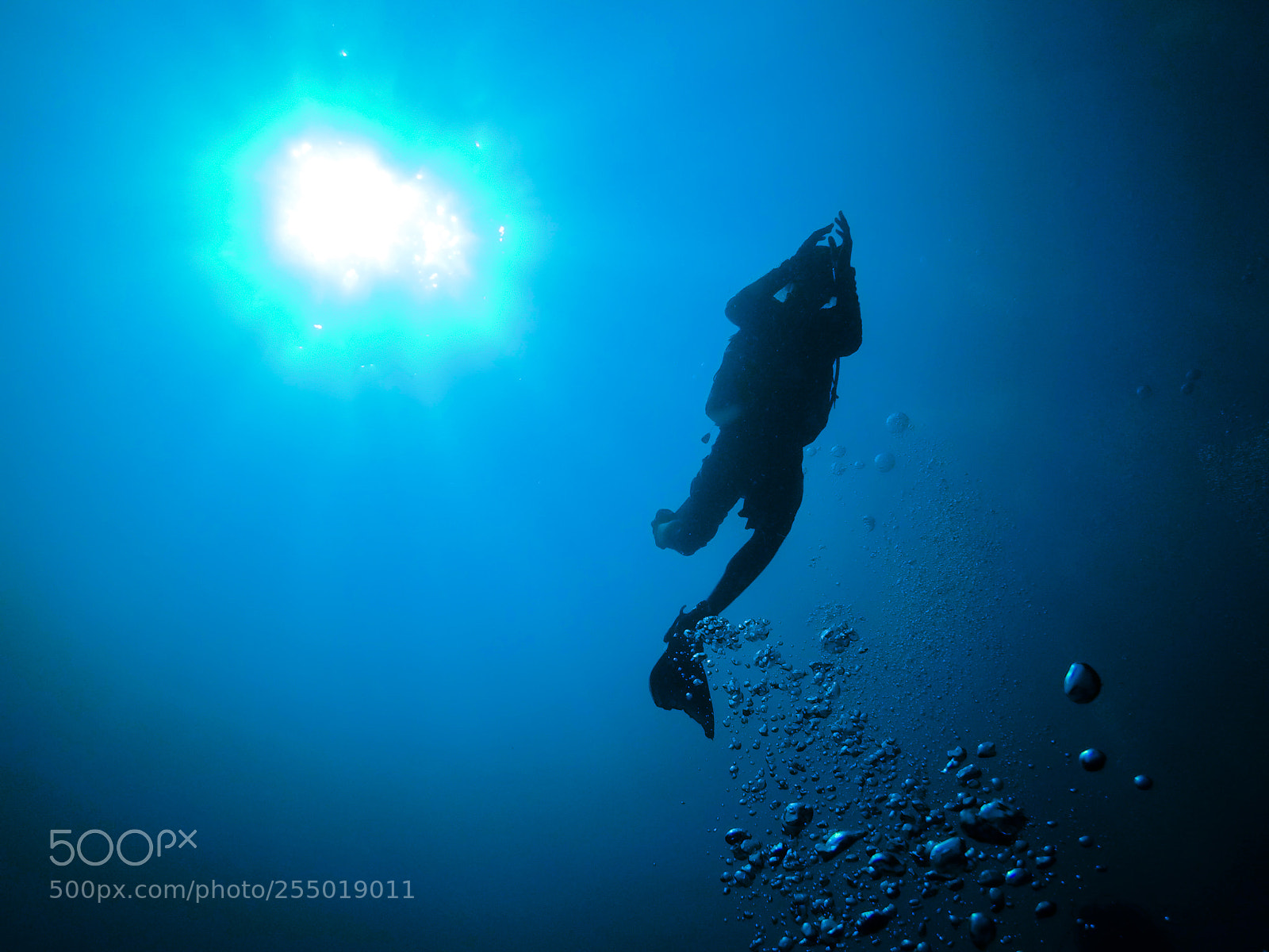GoPro Hero5 Black sample photo. Silhouette diver photography