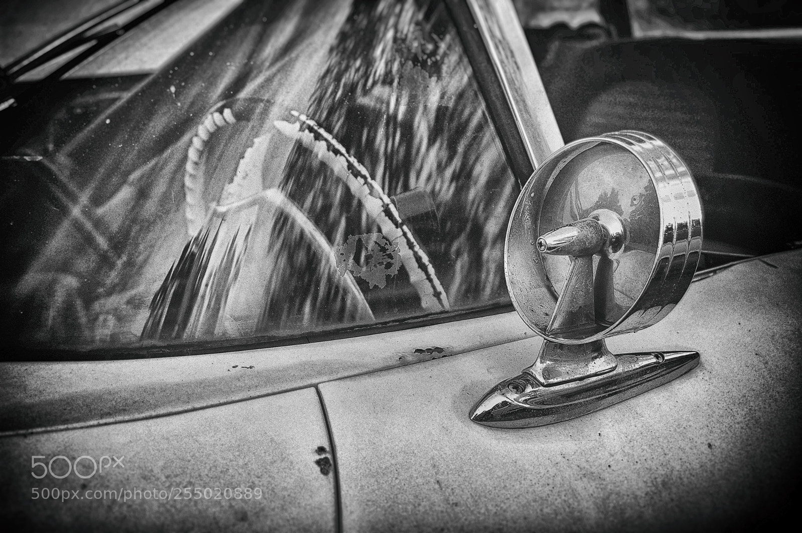 Nikon D40 sample photo. Mirror and glass bw photography