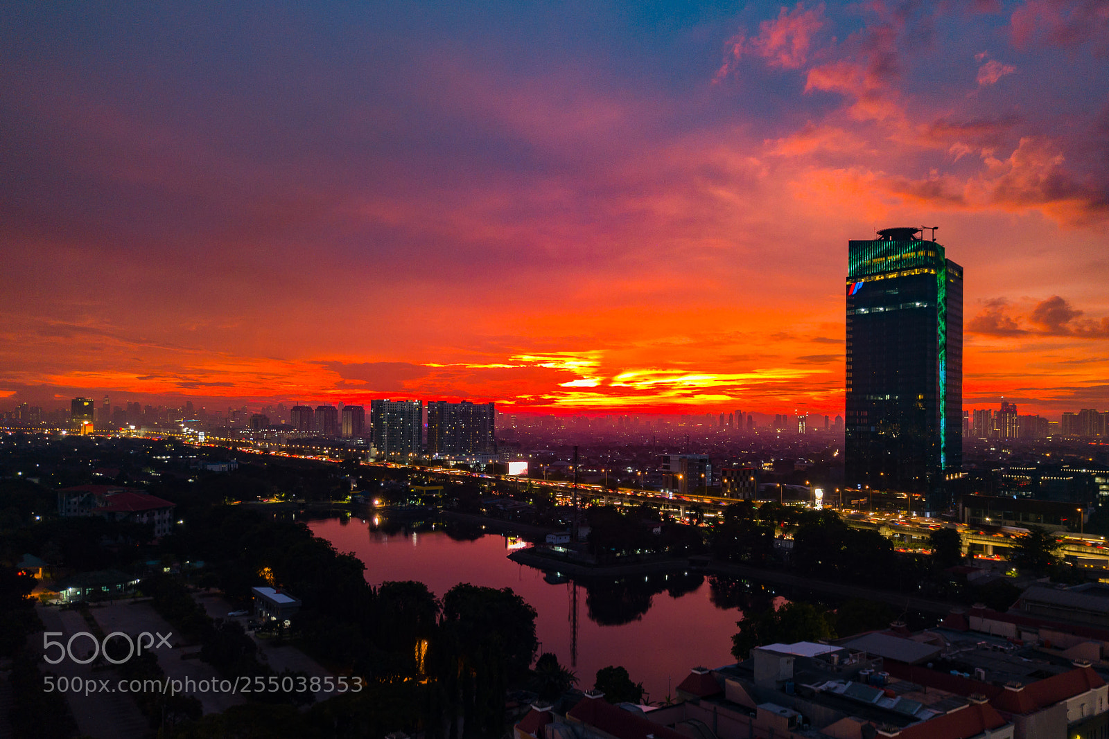 DJI FC220 sample photo. Burning sky photography