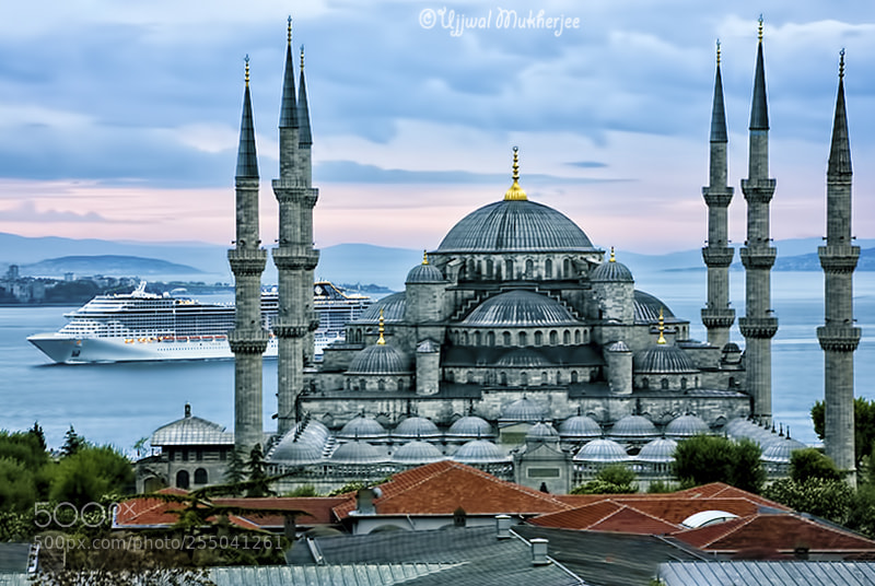 Canon EOS 5D sample photo. Blue mosque and bosphorus photography