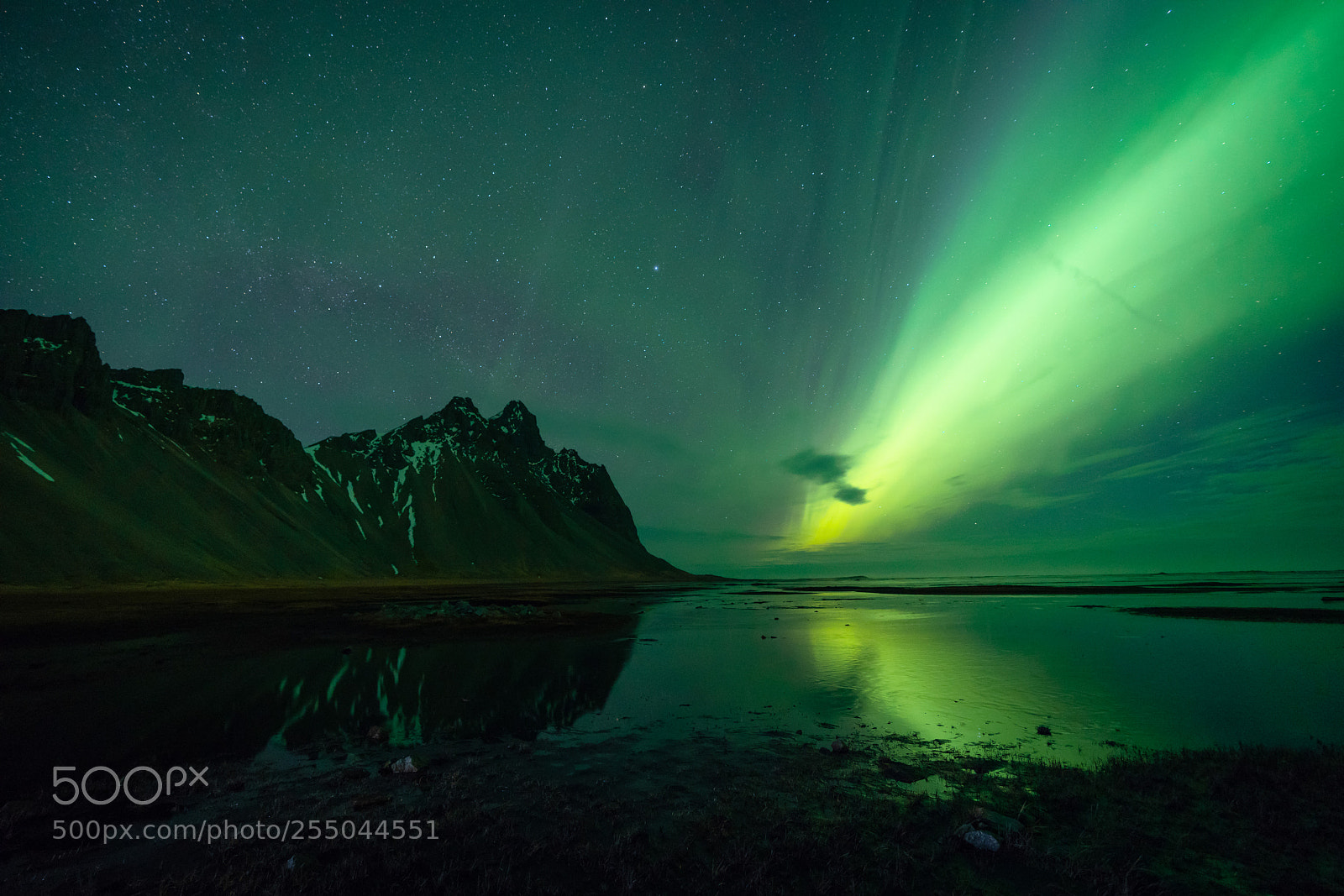 Sony a7R III sample photo. Vestrahorn aurora photography