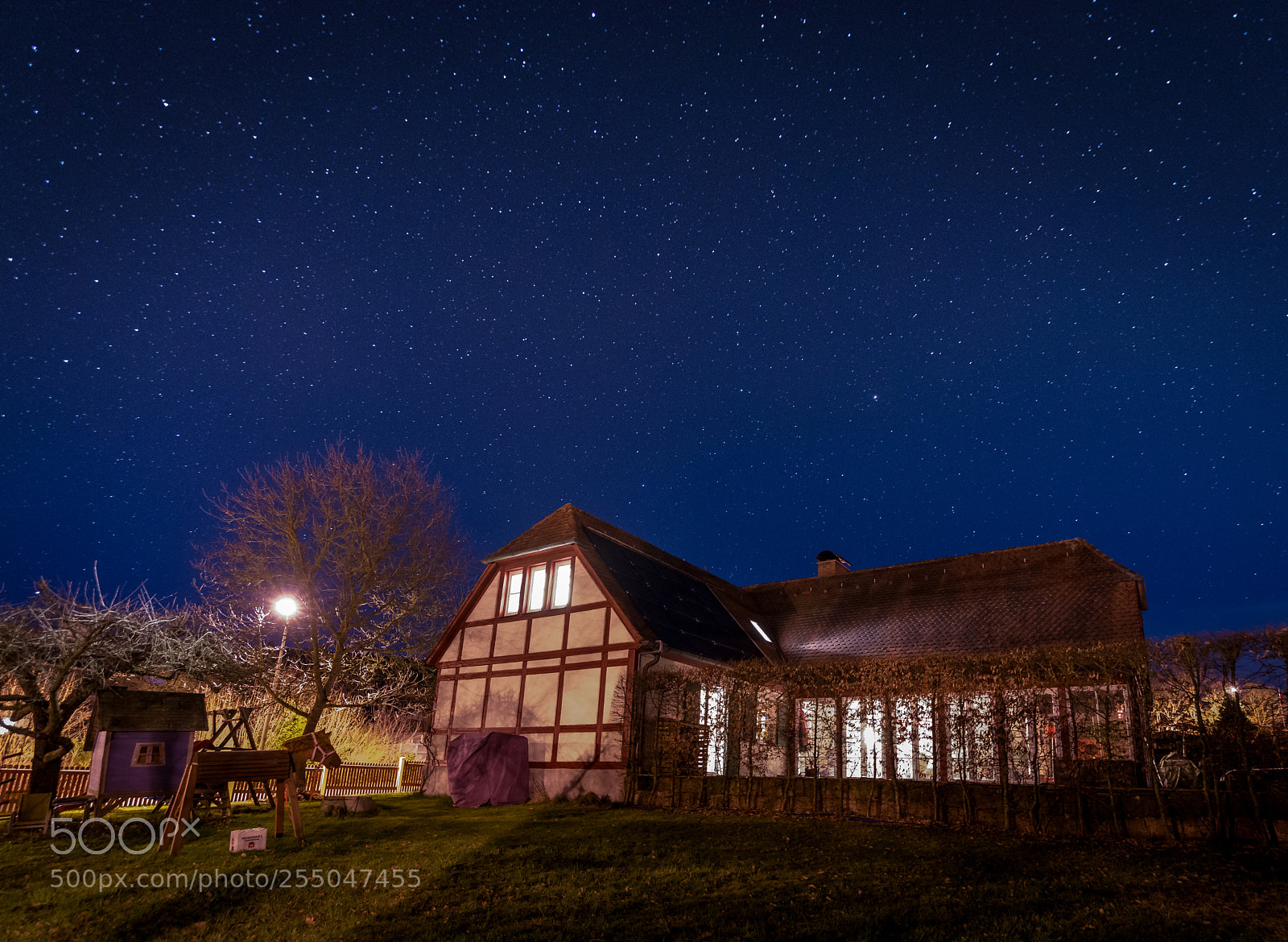 Pentax K-1 sample photo. Franconian house and stars photography