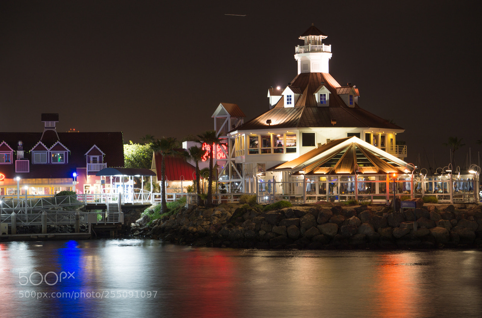 Sony a6000 sample photo. Night colored waterfront photography