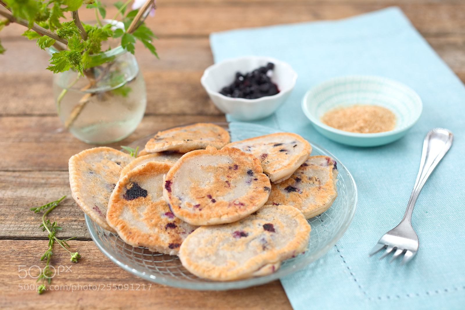 Canon EOS 5D Mark II sample photo. Blueberry pancakes photography