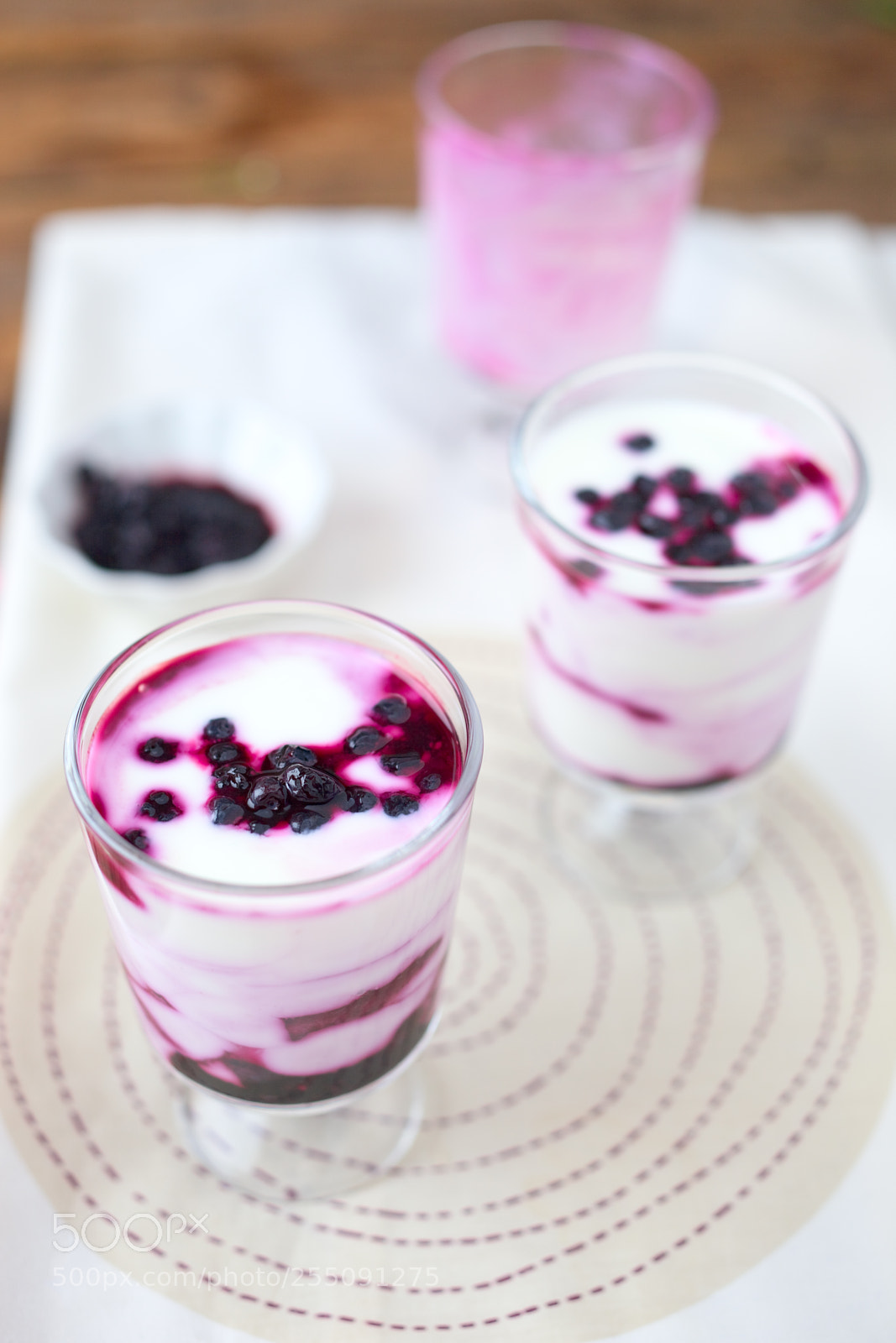 Canon EOS 5D Mark II sample photo. Blueberry yoghurt photography