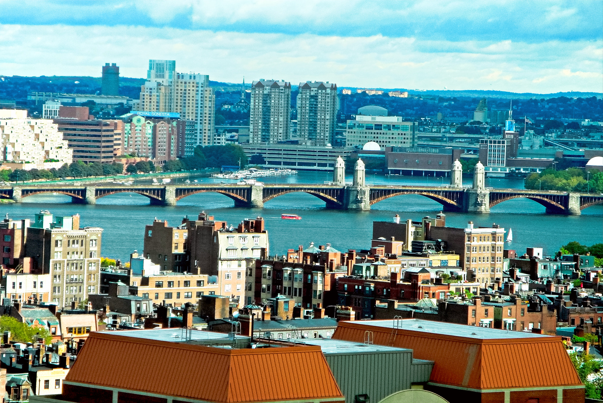 Sony Cyber-shot DSC-W290 sample photo. Longfellow bridge and boston skyline photography