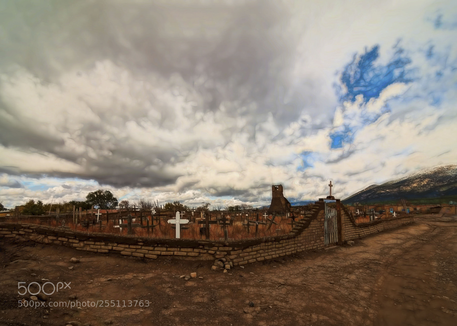 Nikon D50 sample photo. Taos peblo cemetary photography