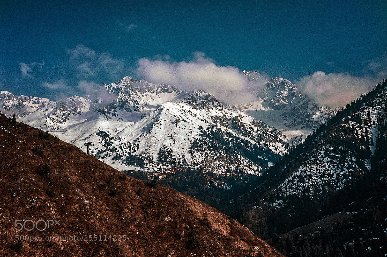 Nikon D700 sample photo. Mountain snow-covered tops photography