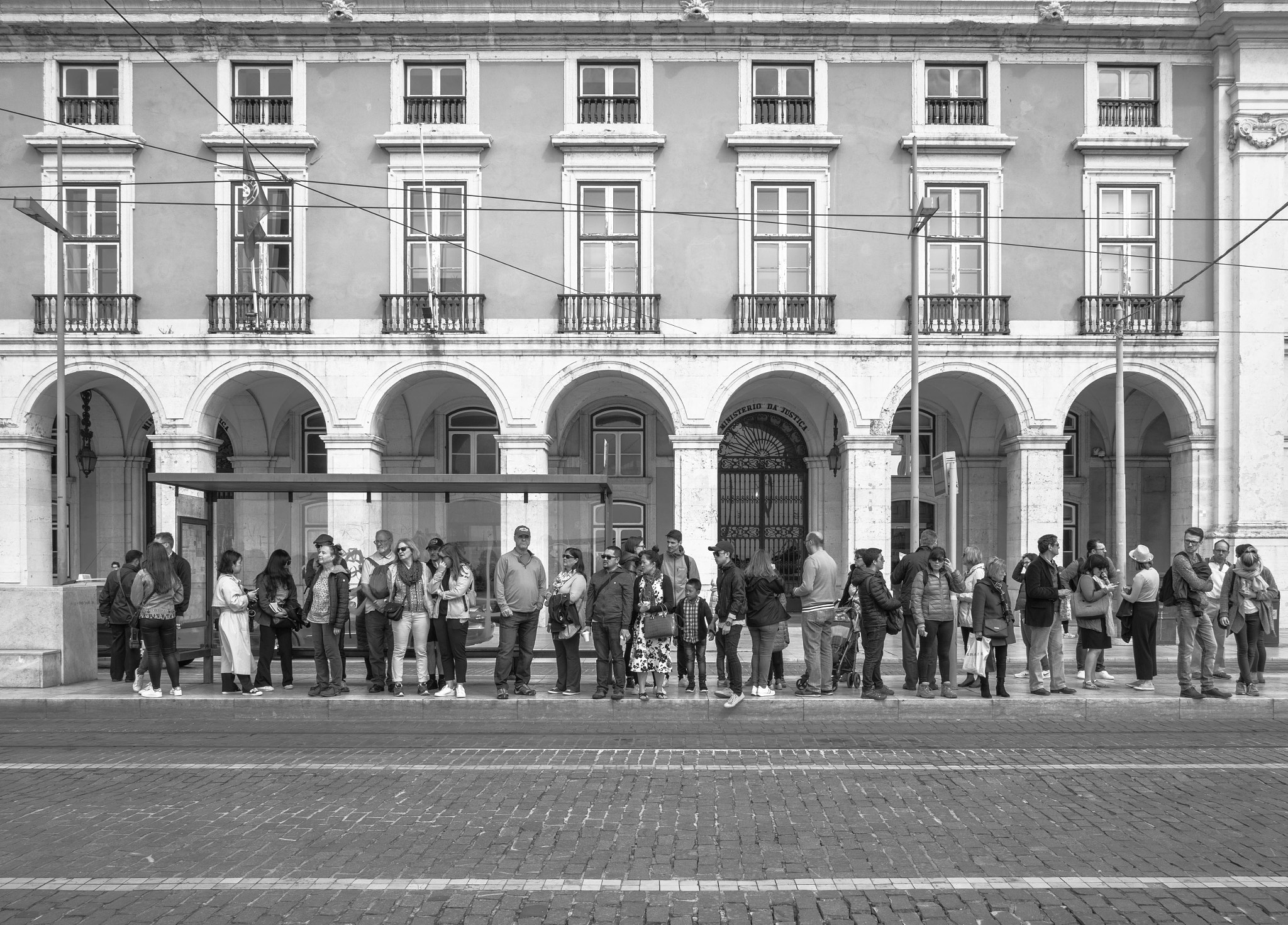 Leica M Monochrom (Typ 246) sample photo. Busy tram stop photography