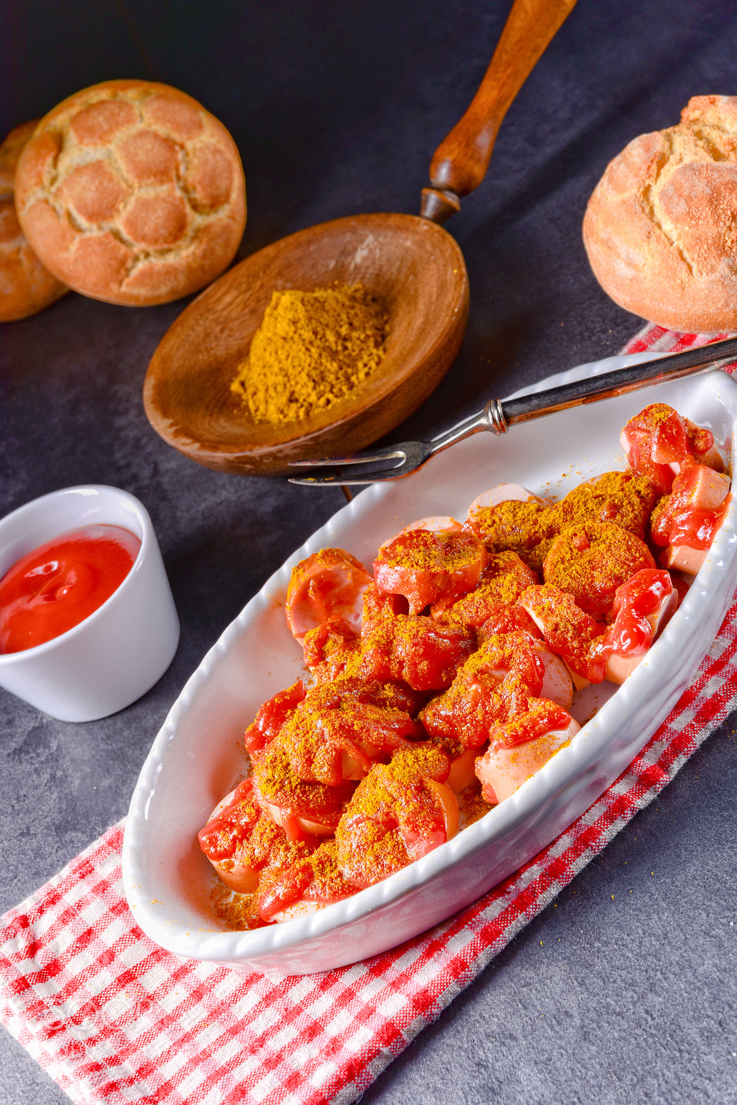 Nikon D810 sample photo. Sausage in curry sauce photography