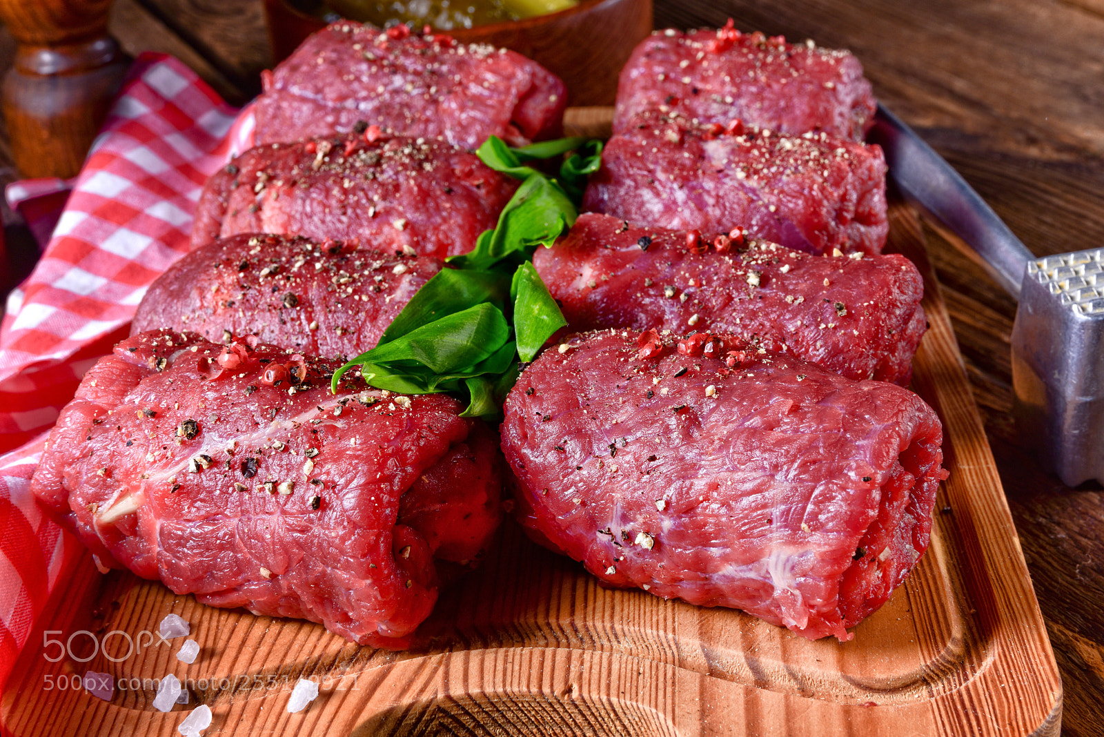 Nikon D810 sample photo. Fresh raw beef roulades photography
