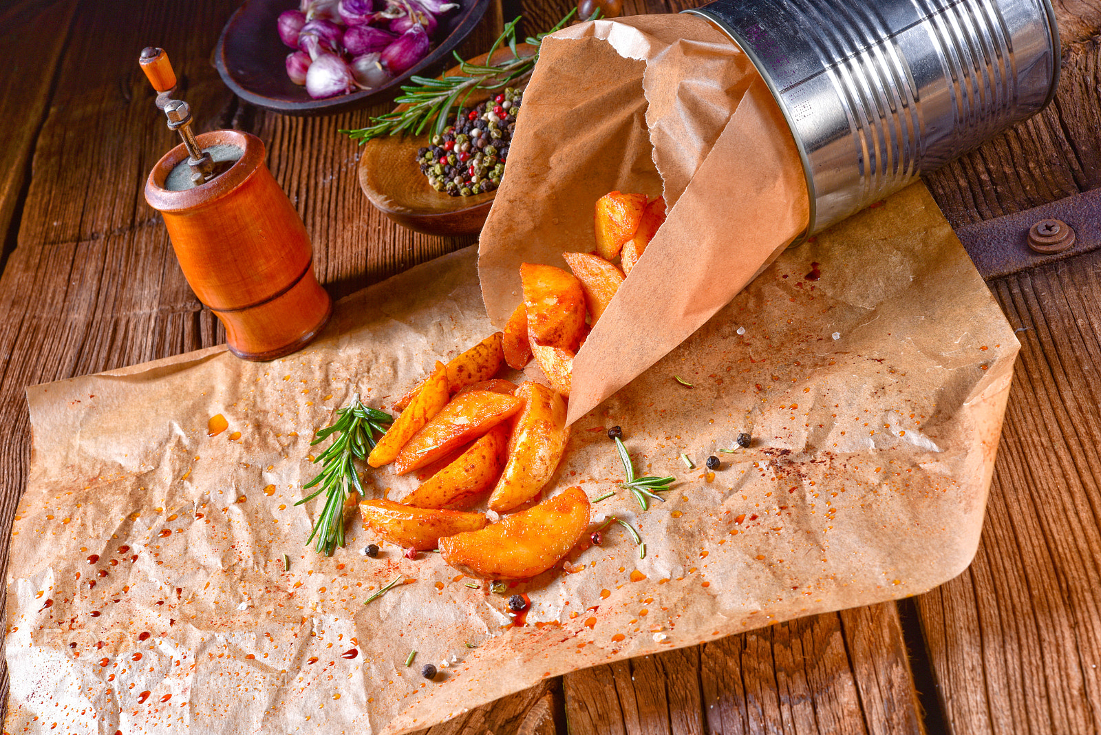 Nikon D810 sample photo. Rosemary potato wedges from photography