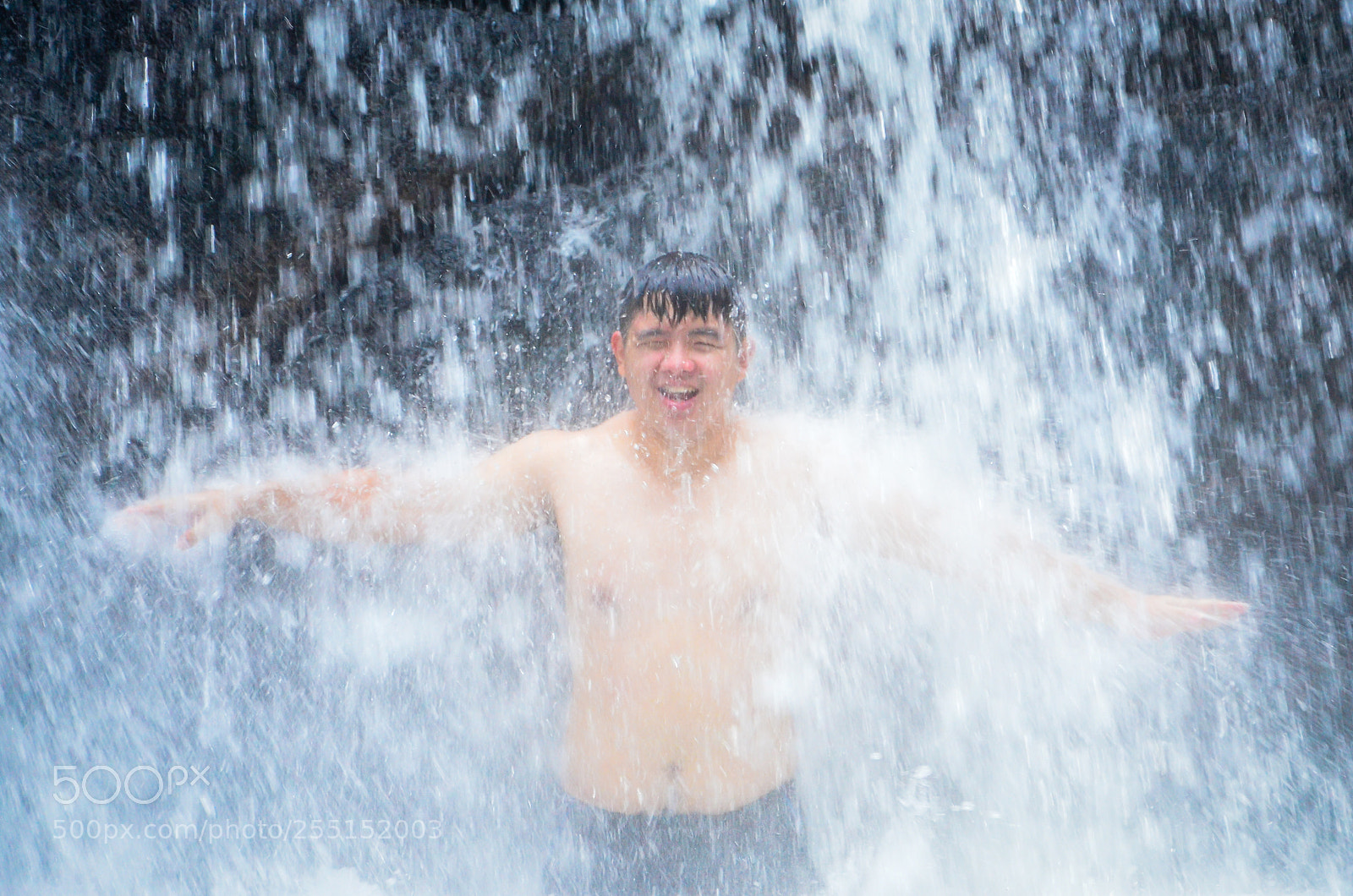 Nikon D7000 sample photo. Friend enjoying waterfall photography