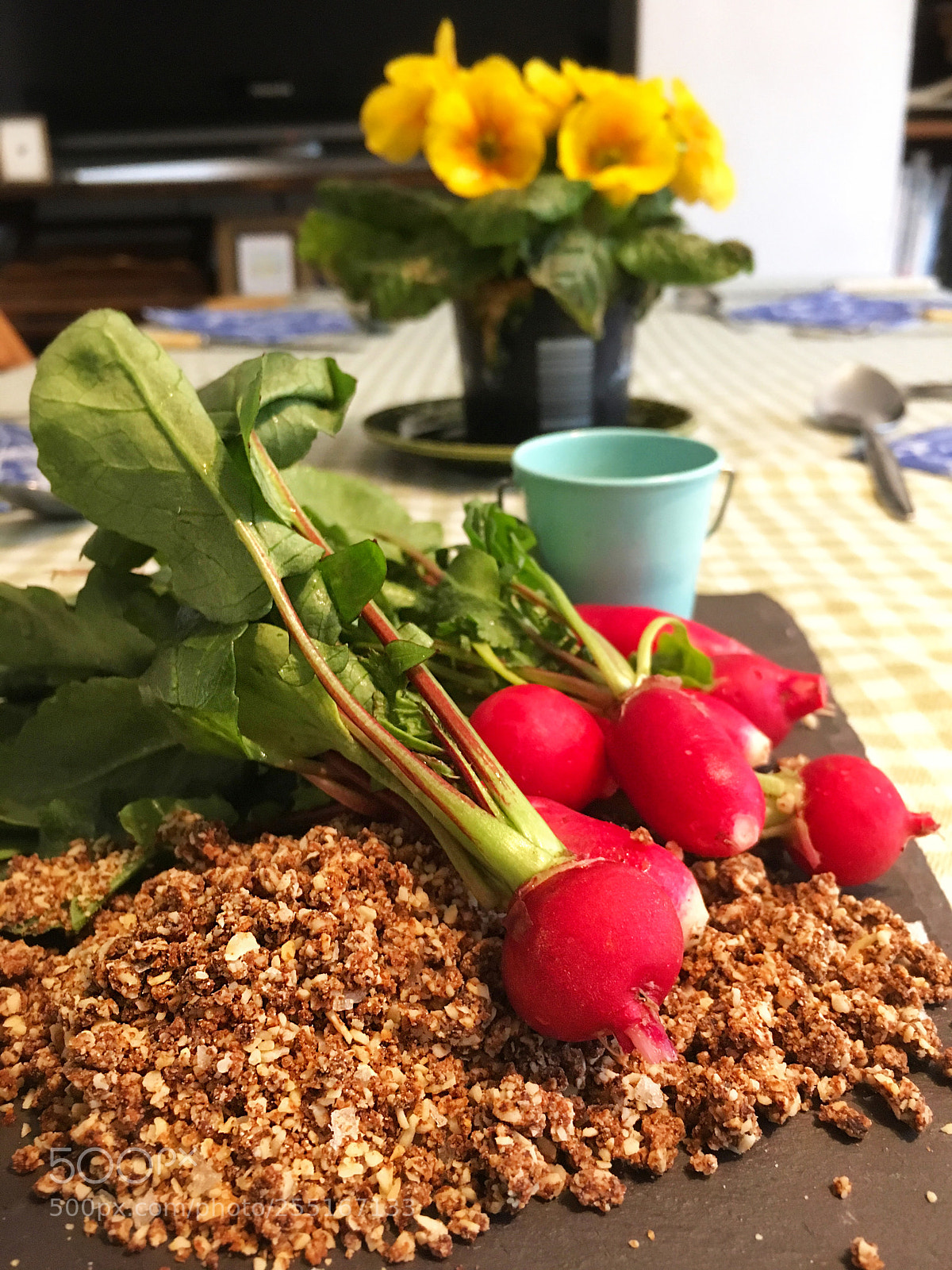 Apple iPhone SE sample photo. Radishes on miso crumb photography
