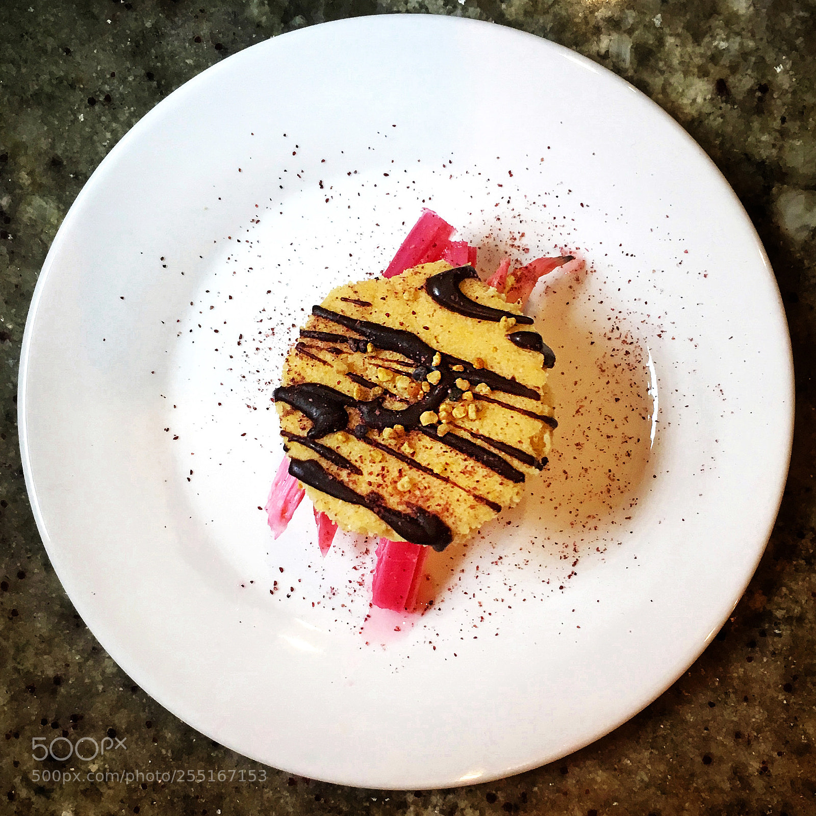 Apple iPhone SE sample photo. Rhubarb polenta and chocolate photography