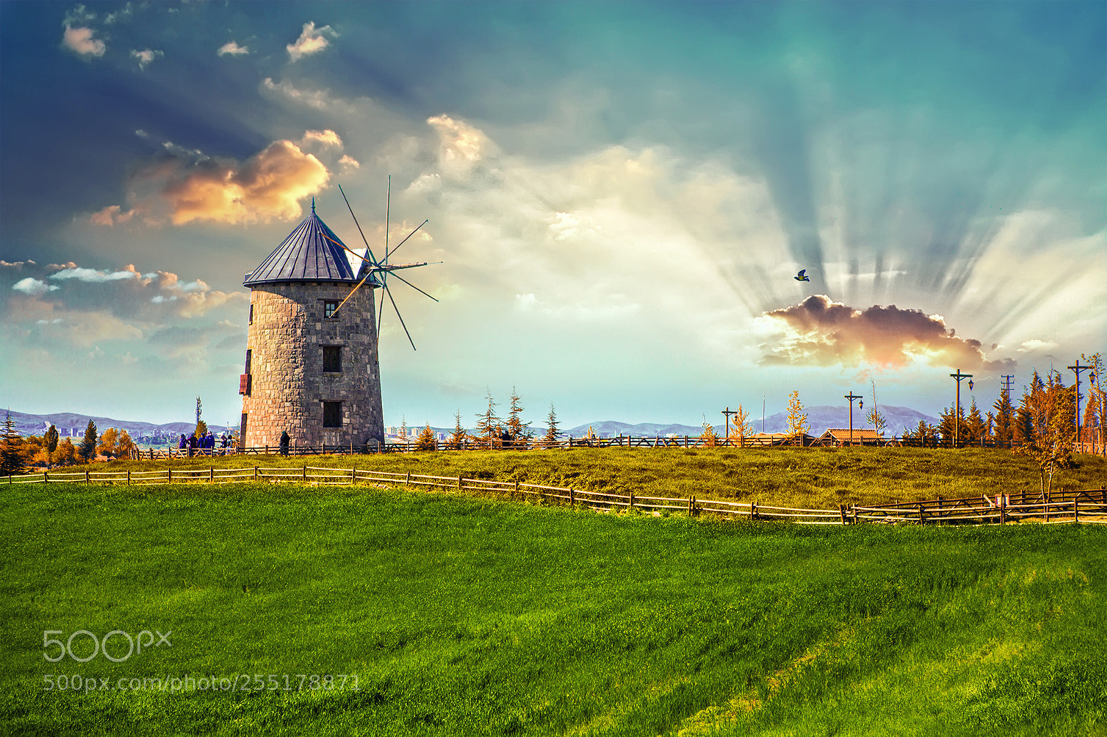 Canon EOS 5D Mark II sample photo. Windmill - sunshine photography