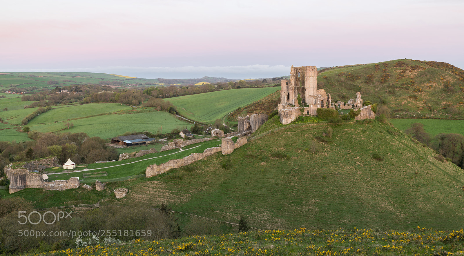 Nikon D850 sample photo. Corfe castle's morning face photography