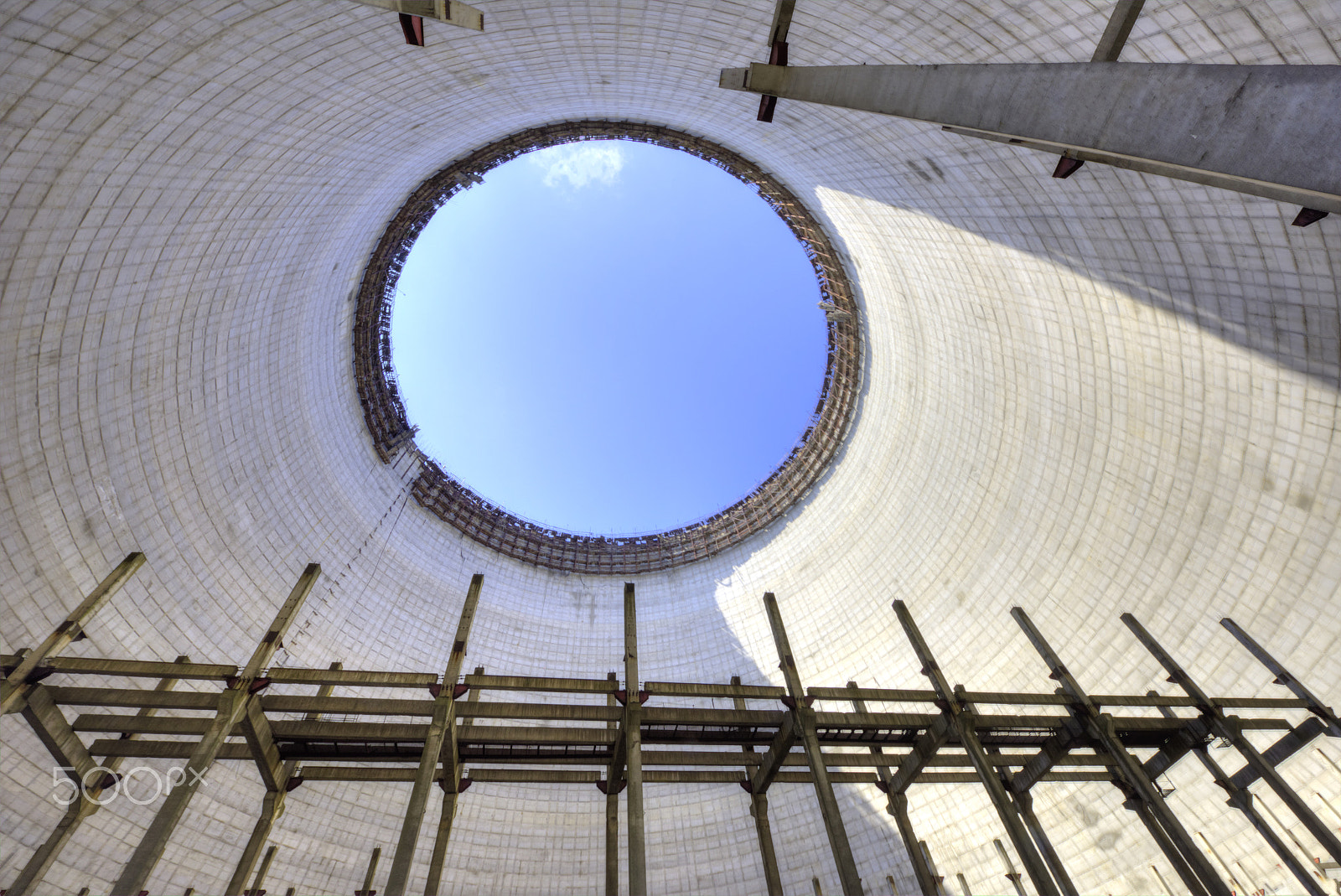 Nikon D810 + Nikon AF-S Nikkor 14-24mm F2.8G ED sample photo. Inside the unfinished and abandoned cooling tower at chernobyl photography