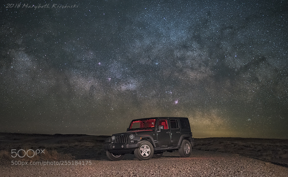 Nikon D850 sample photo. Light painting w/jeep photography