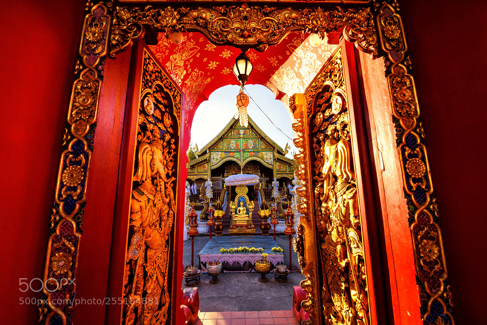 Nikon D810 sample photo. Red temple entrance at photography