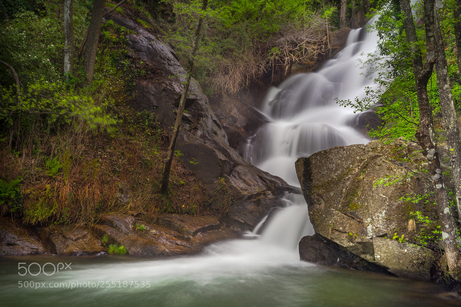 Sony a7 sample photo. Waterfall in the mountains photography