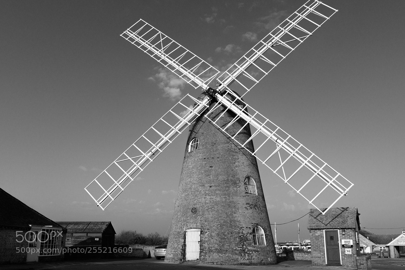 Nikon D7500 sample photo. B&w windmill photography