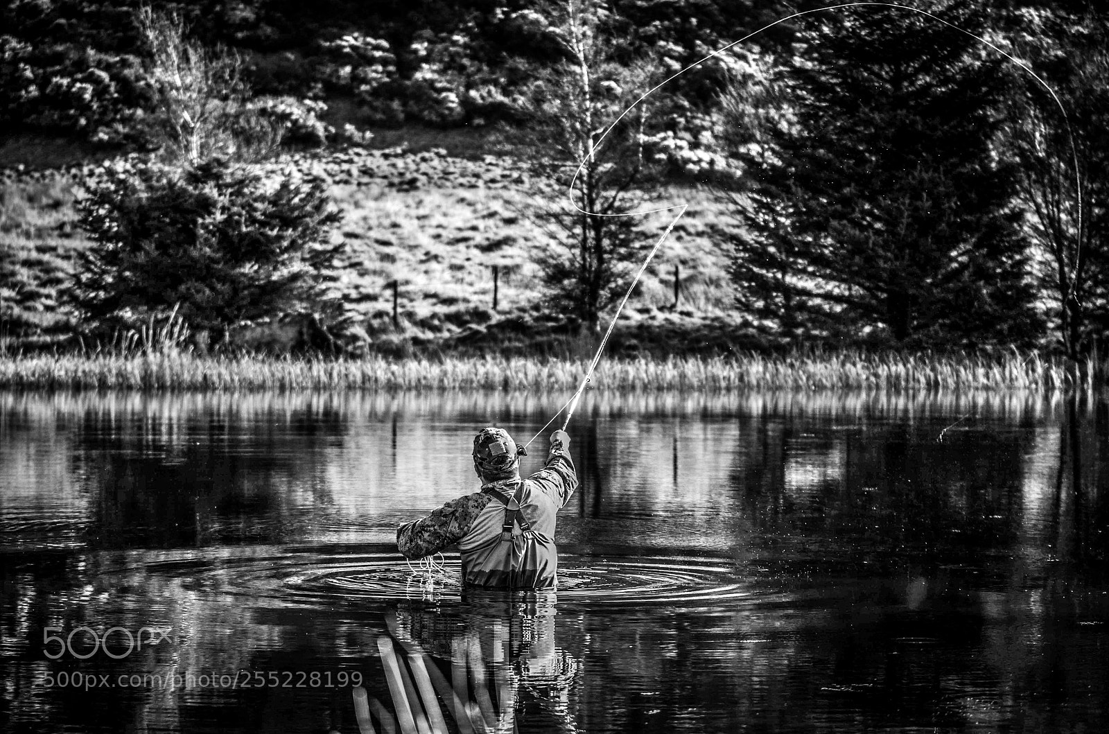 Nikon D7000 sample photo. Fisherman b&w photography
