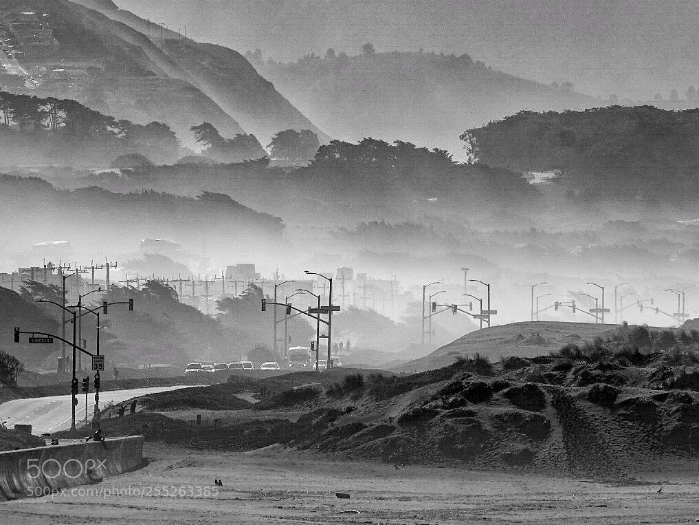 Fujifilm X-T2 sample photo. Ocean beach fog photography