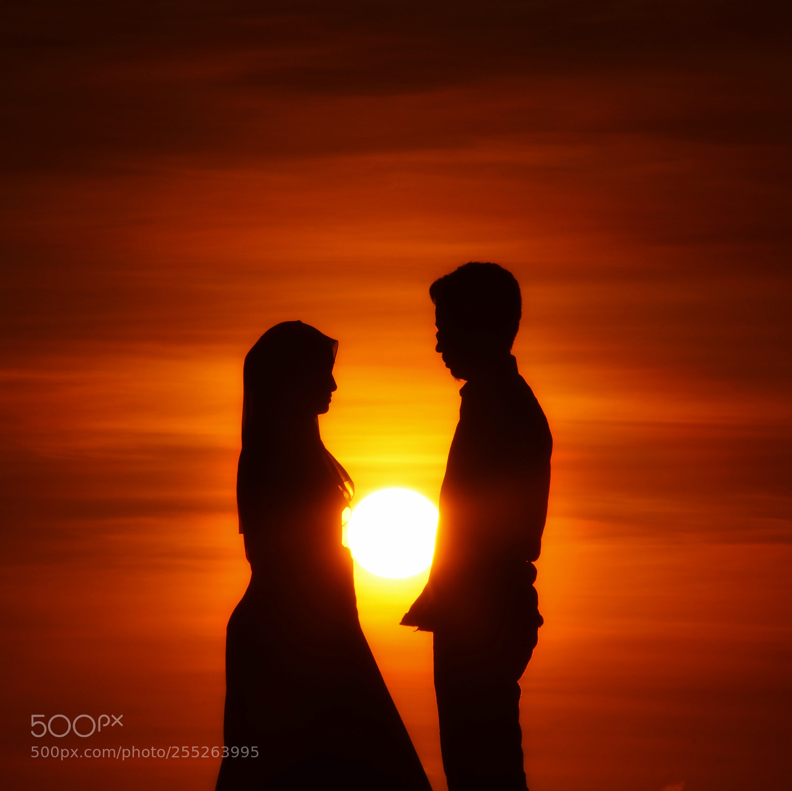 Nikon D5200 sample photo. Silhouette of the couple photography