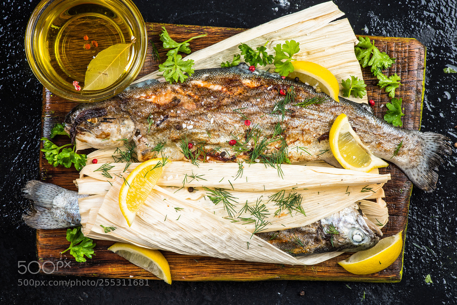 Nikon D810 sample photo. Grilled trout in corn photography