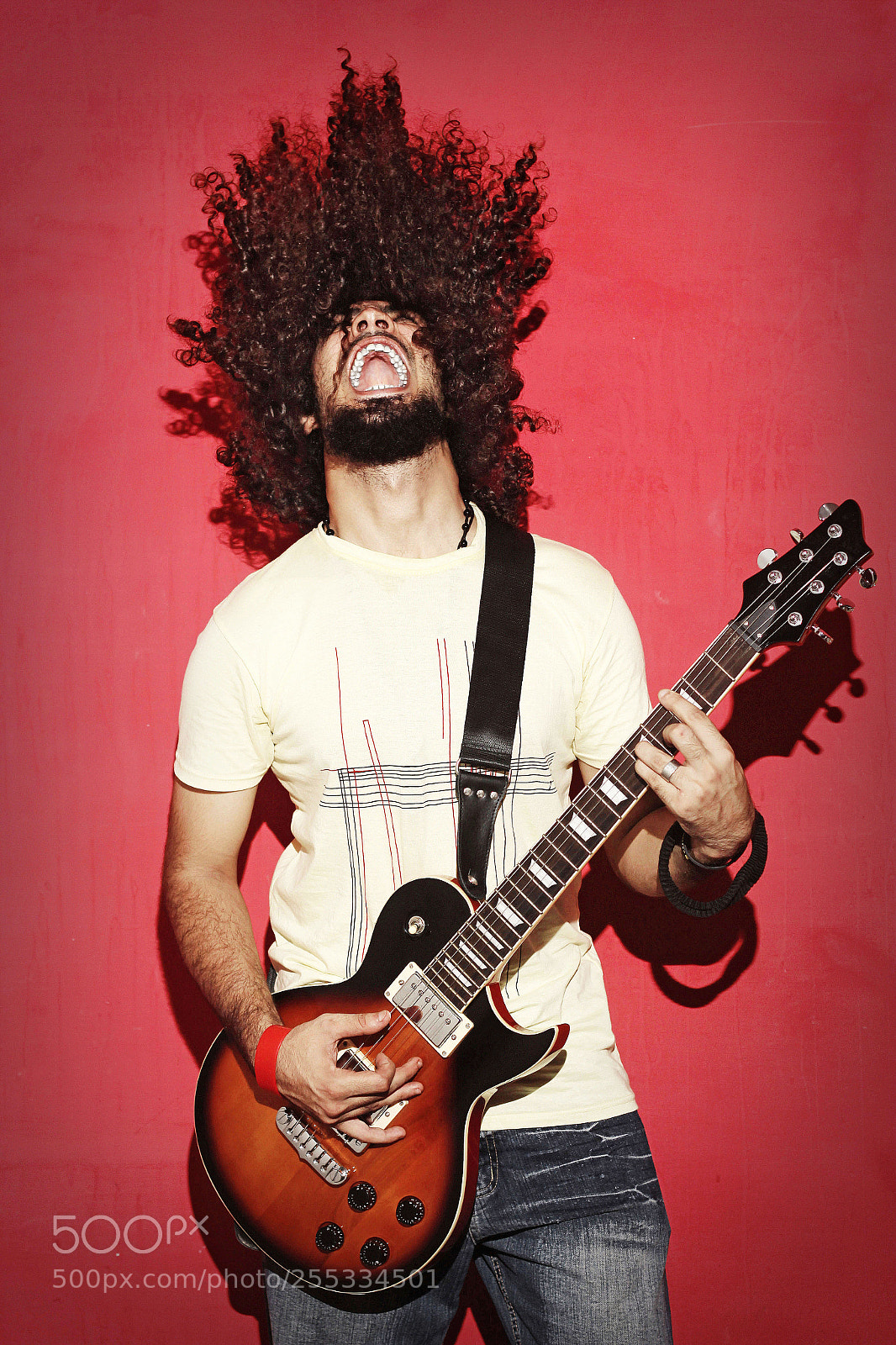 Canon EOS 550D (EOS Rebel T2i / EOS Kiss X4) sample photo. Passionate guitarist screaming with photography
