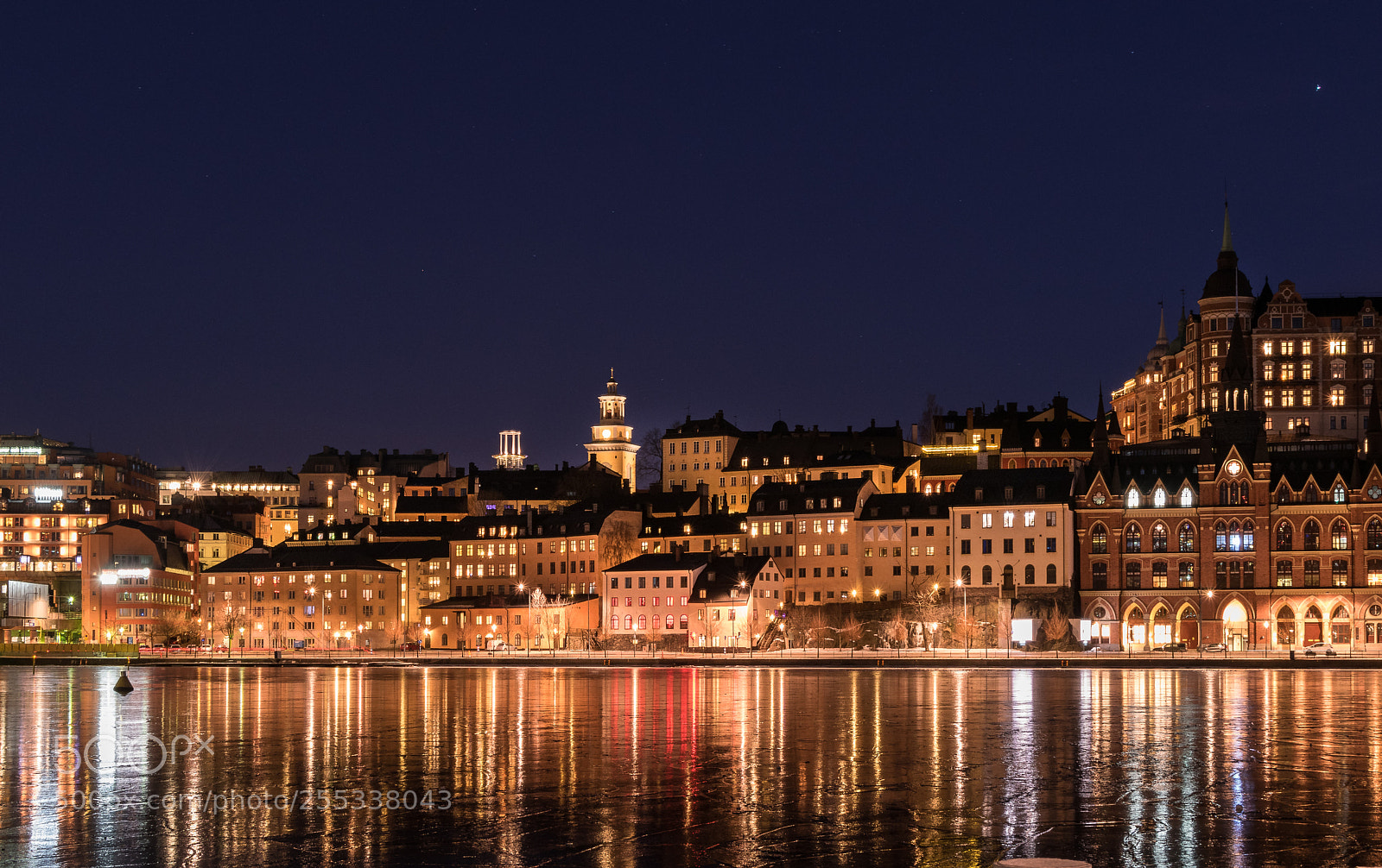 Nikon D5300 sample photo. Illuminate buildings at waterfront.jpg photography