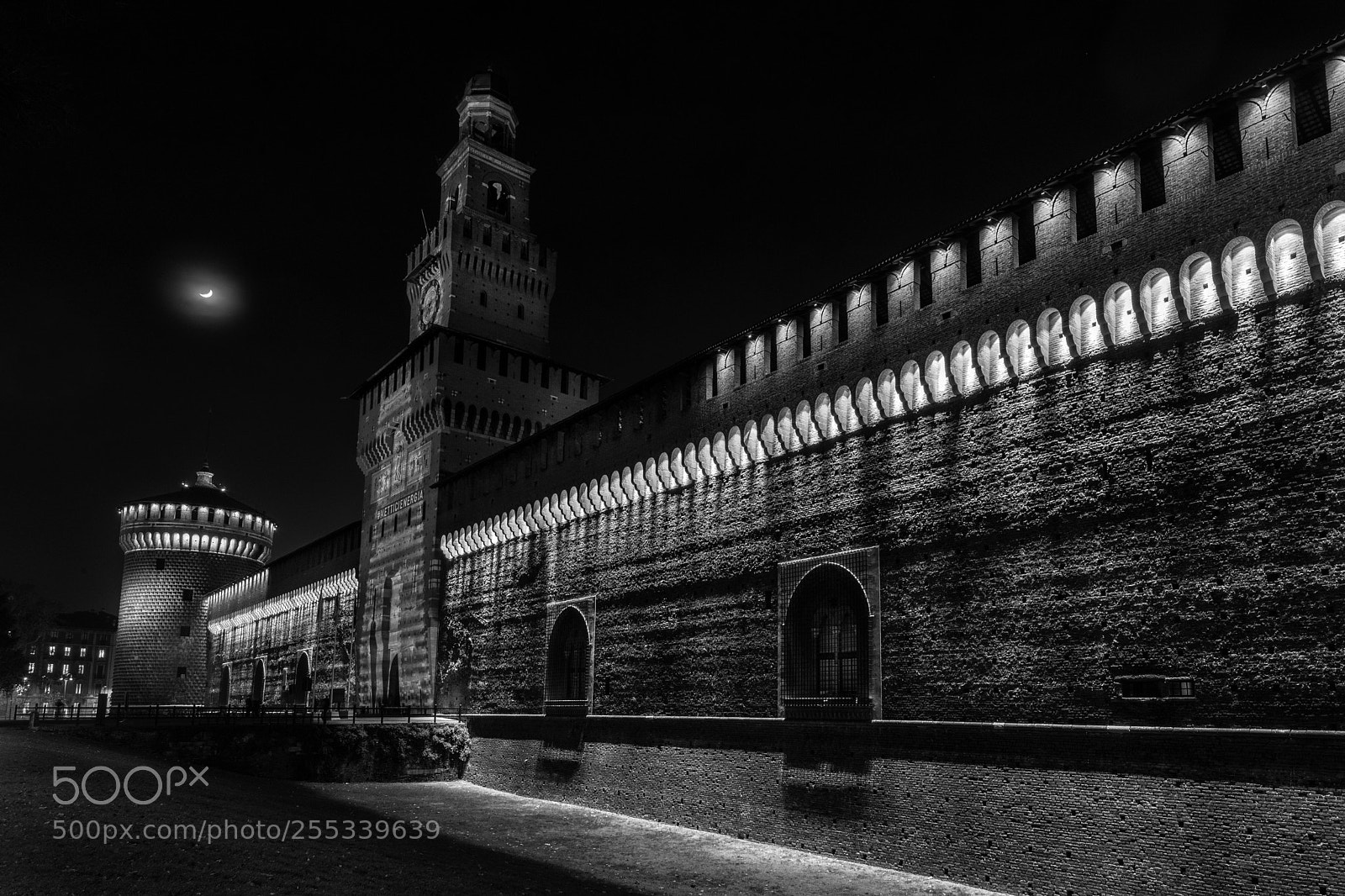 Nikon D5 sample photo. Sforza castle by night photography
