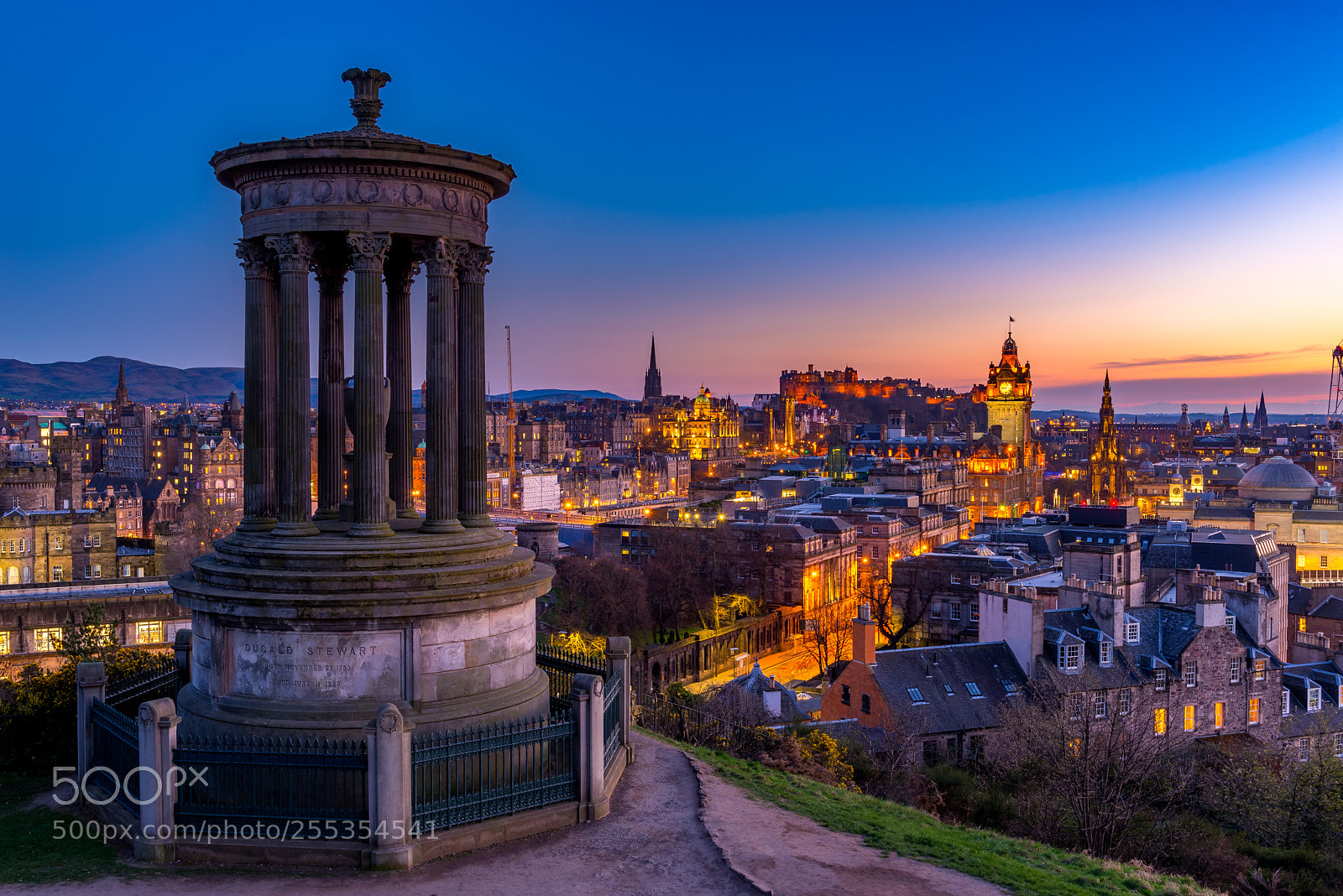 Nikon D610 sample photo. Edinburgh at blue hour photography