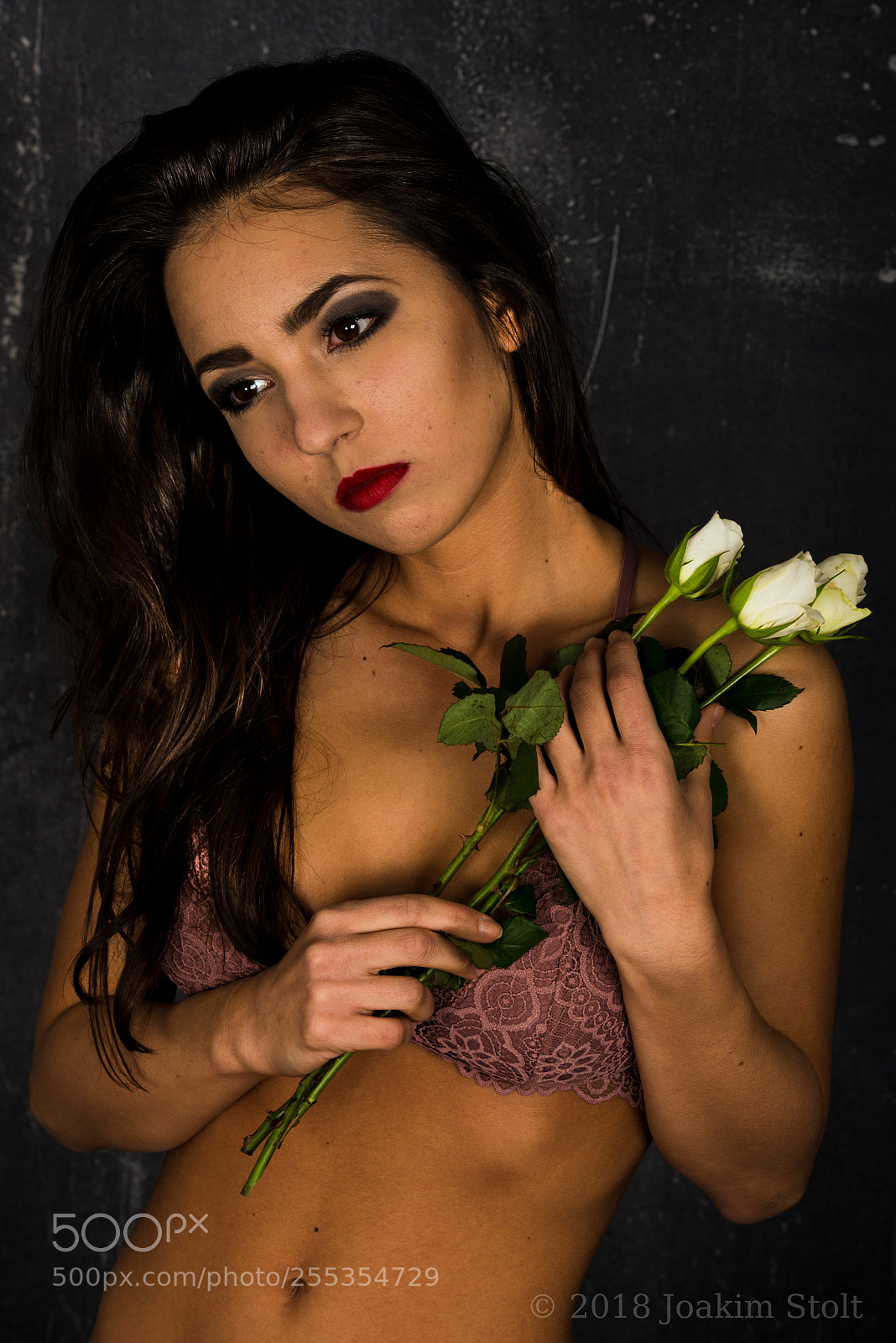 Nikon D800 sample photo. Lingerie with white roses photography