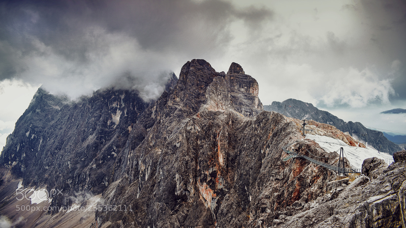 Nikon D5300 sample photo. Dachstein peak, suspension bridge photography
