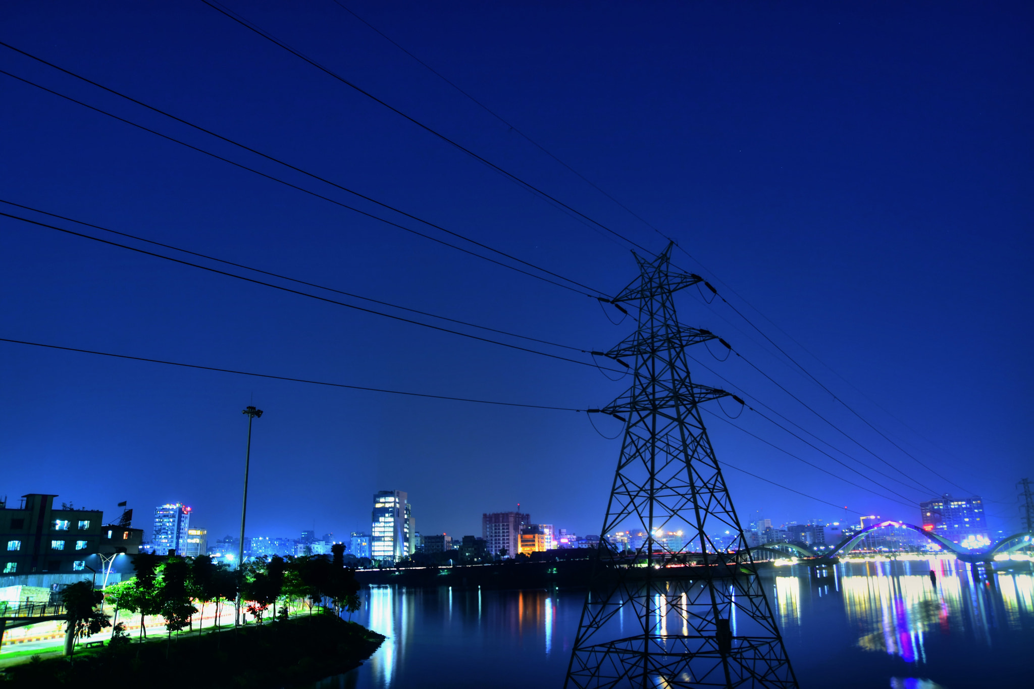 Nikon D7200 sample photo. Wires, tower, bridge etc photography