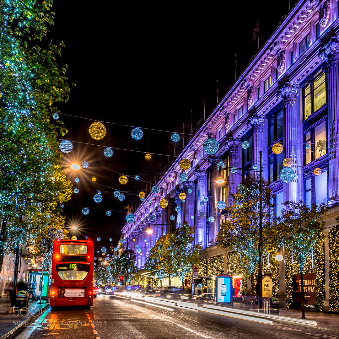 Sony a7R sample photo. Christmas lights in london photography