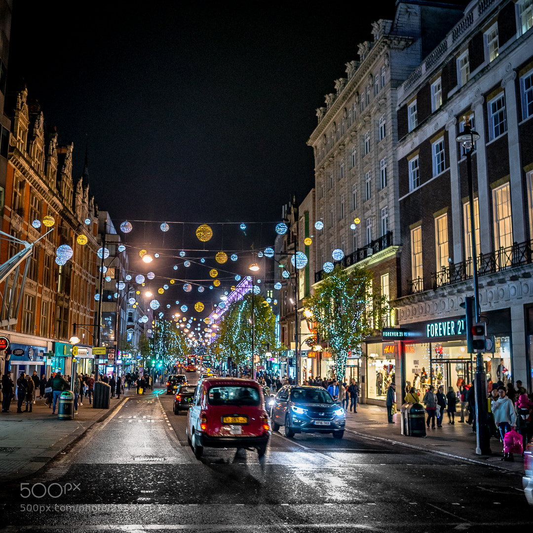 Sony a7R sample photo. Christmas lights in london photography