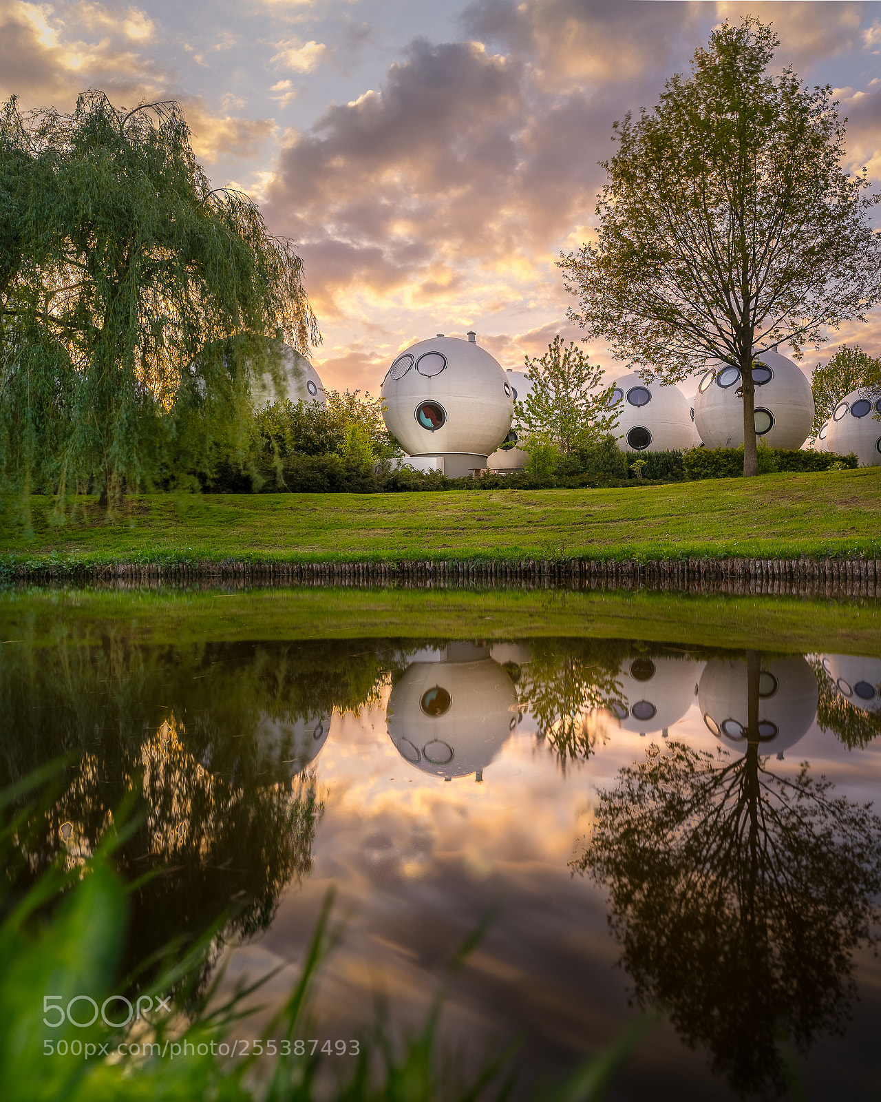 Sony a7R II sample photo. Sphere shaped houses photography