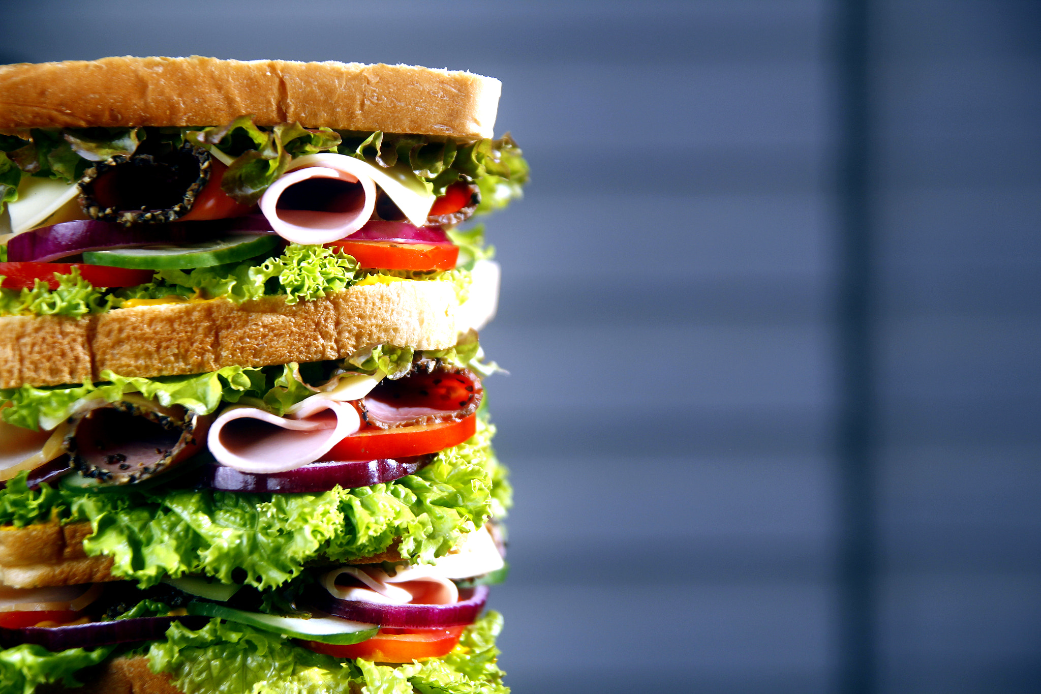 Tamron SP AF 17-50mm F2.8 XR Di II LD Aspherical (IF) sample photo. Tall meat and vegetable sandwich photography