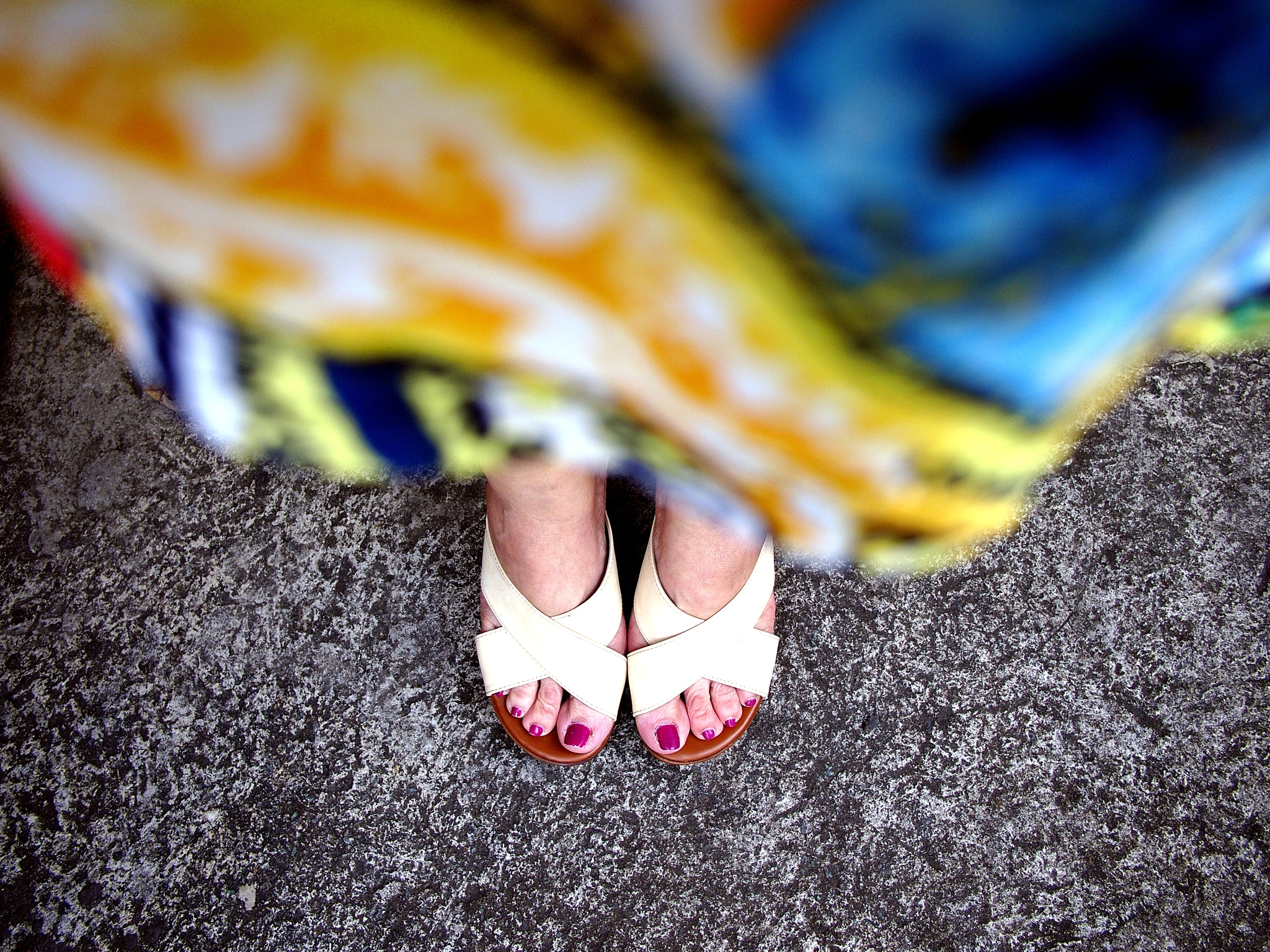 Olympus PEN E-P3 sample photo. Female feet with nail polish wearing nice shoes photography