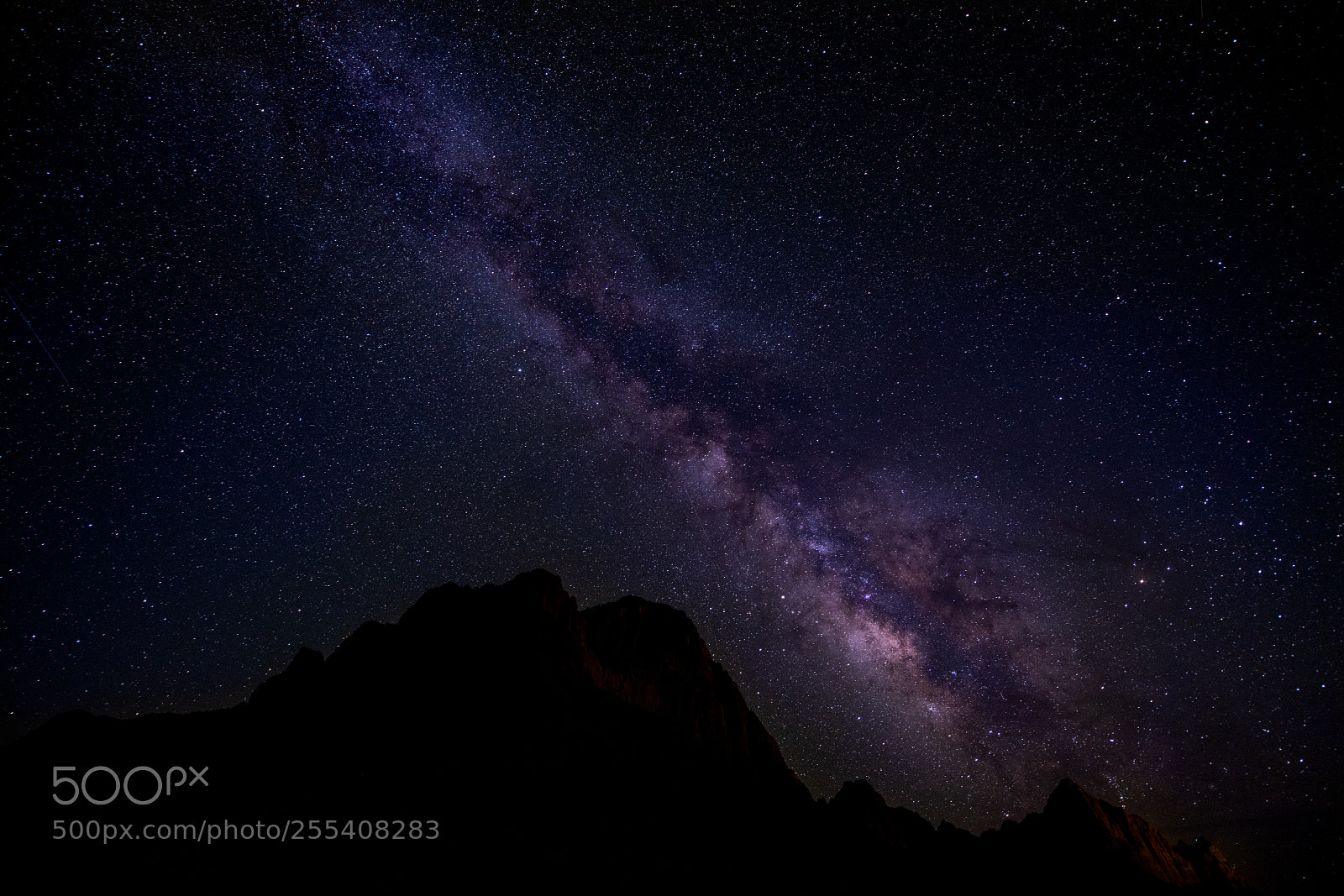 Nikon D850 sample photo. Milky way over watchman photography