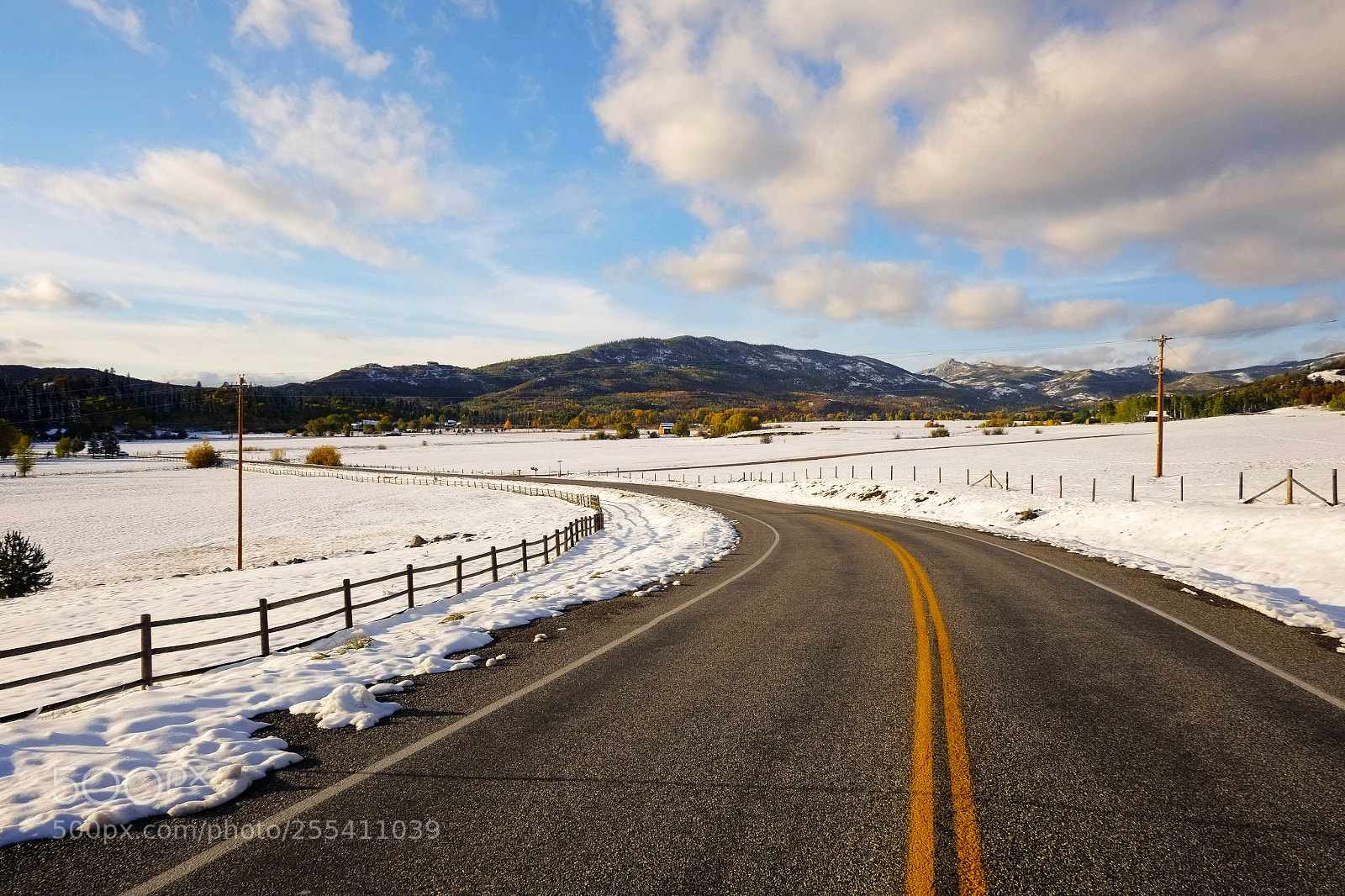 Fujifilm X-Pro1 sample photo. Paved road in snow photography